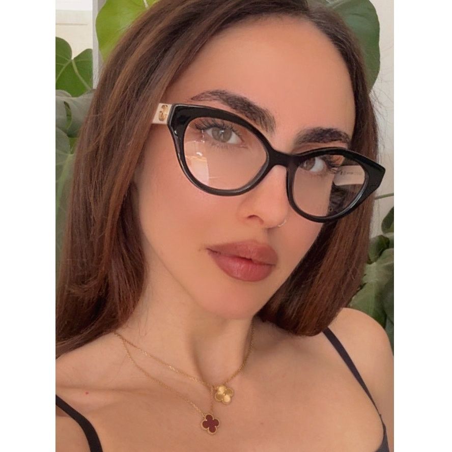 Gucci NEW Gucci GG0959O Cat Eye Black Ivory Eyeglass Frames Size ONE SIZE - 1 Thumbnail