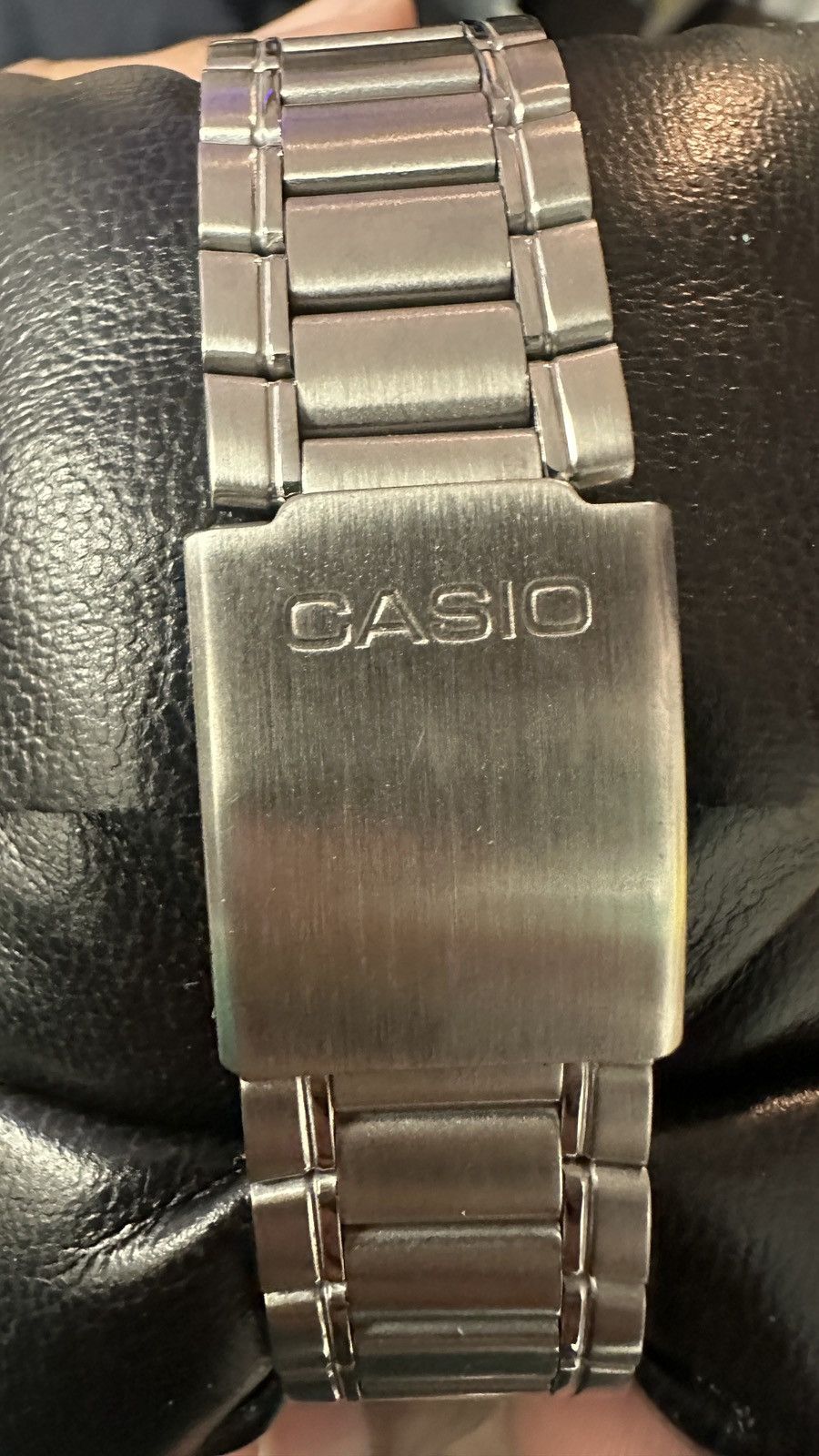 Casio Casio Watch Silver Chrome w Marine Blue Customized Size ONE SIZE - 7 Thumbnail