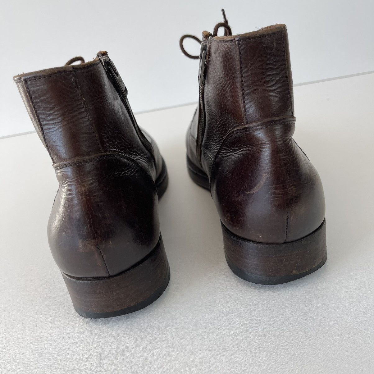 Pantanetti Pantanetti High Ankle Leather Zip Boots Brown Made in Italy Size US 12 / EU 45 - 10 Thumbnail