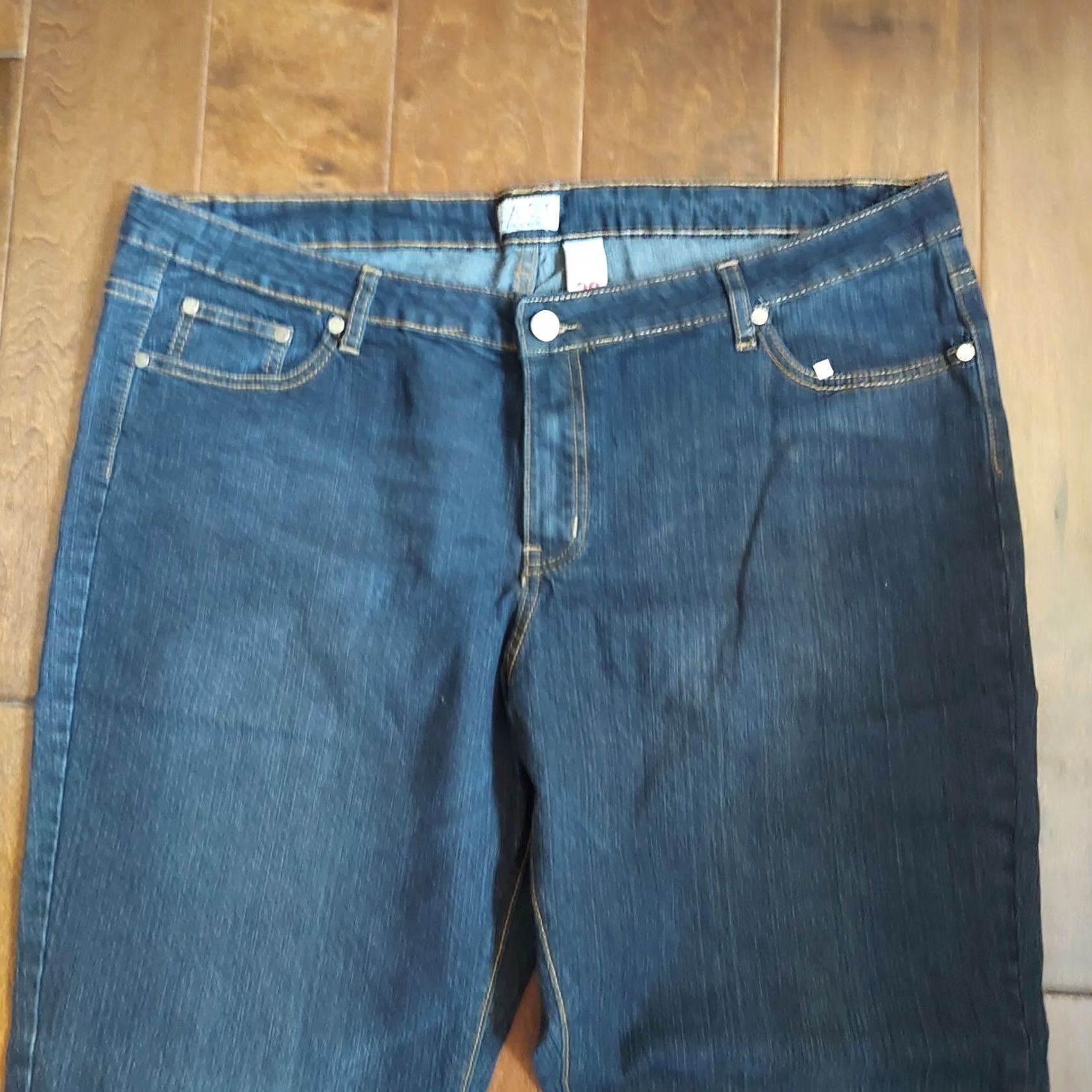 Vintage LAST Navy Blue Denim Jeans Studded Back Pockets Plus Size 20 Women Straight Jeans Navy Blue 20 Womens Size 42" / US 20 - 4 Thumbnail