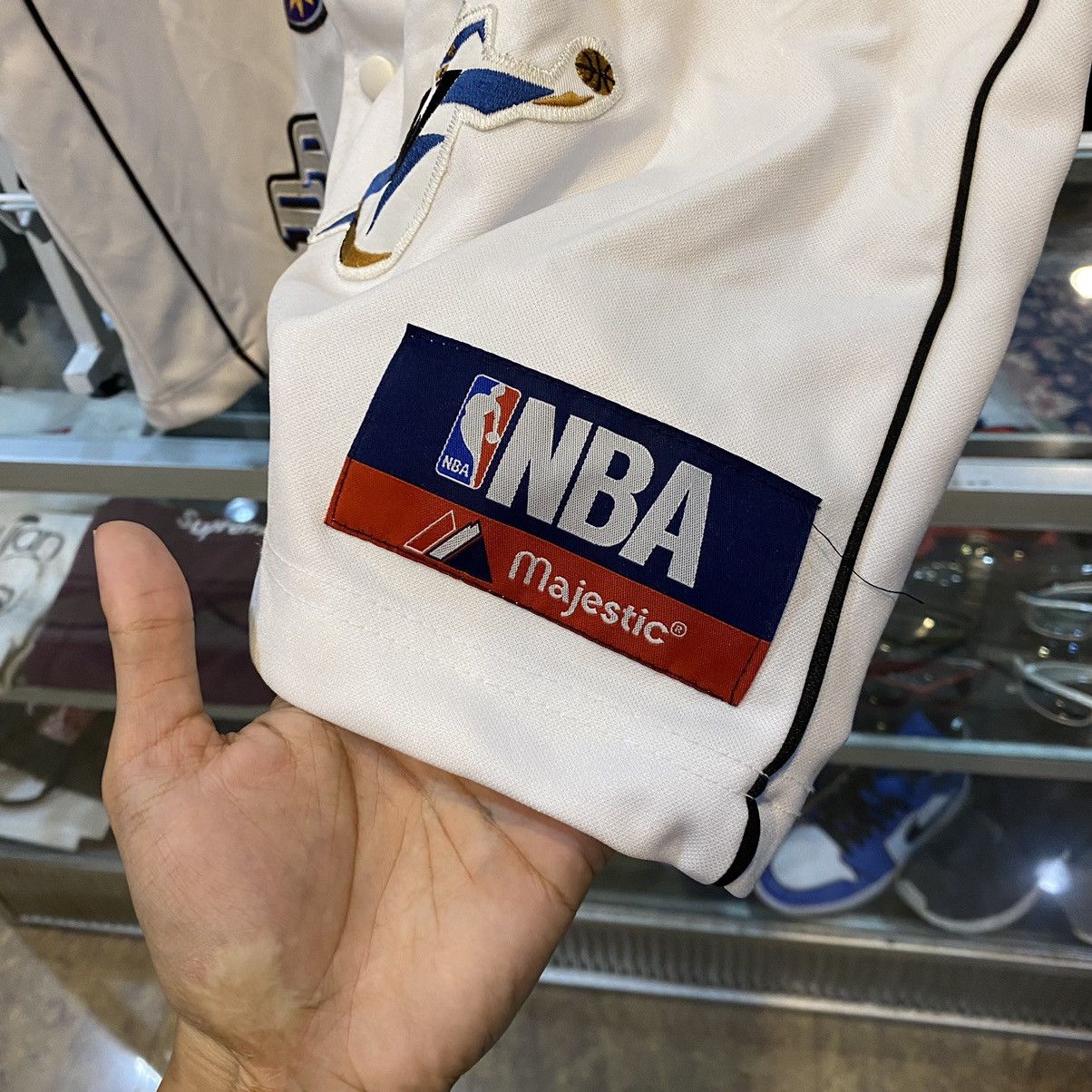 NBA × Vintage RARE🤯🤯Vintage NBA patchwork all over logo jerseys white Size US XXL / EU 58 / 5 - 8 Thumbnail