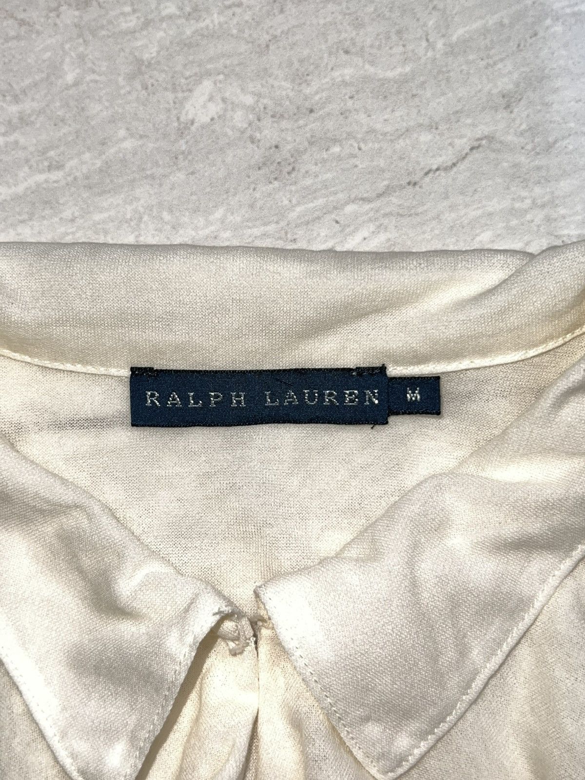 Ralph Lauren RALPH LAURENT Cream Shawl Tie Shirt Size US XS / EU 42 / 0 - 6 Thumbnail