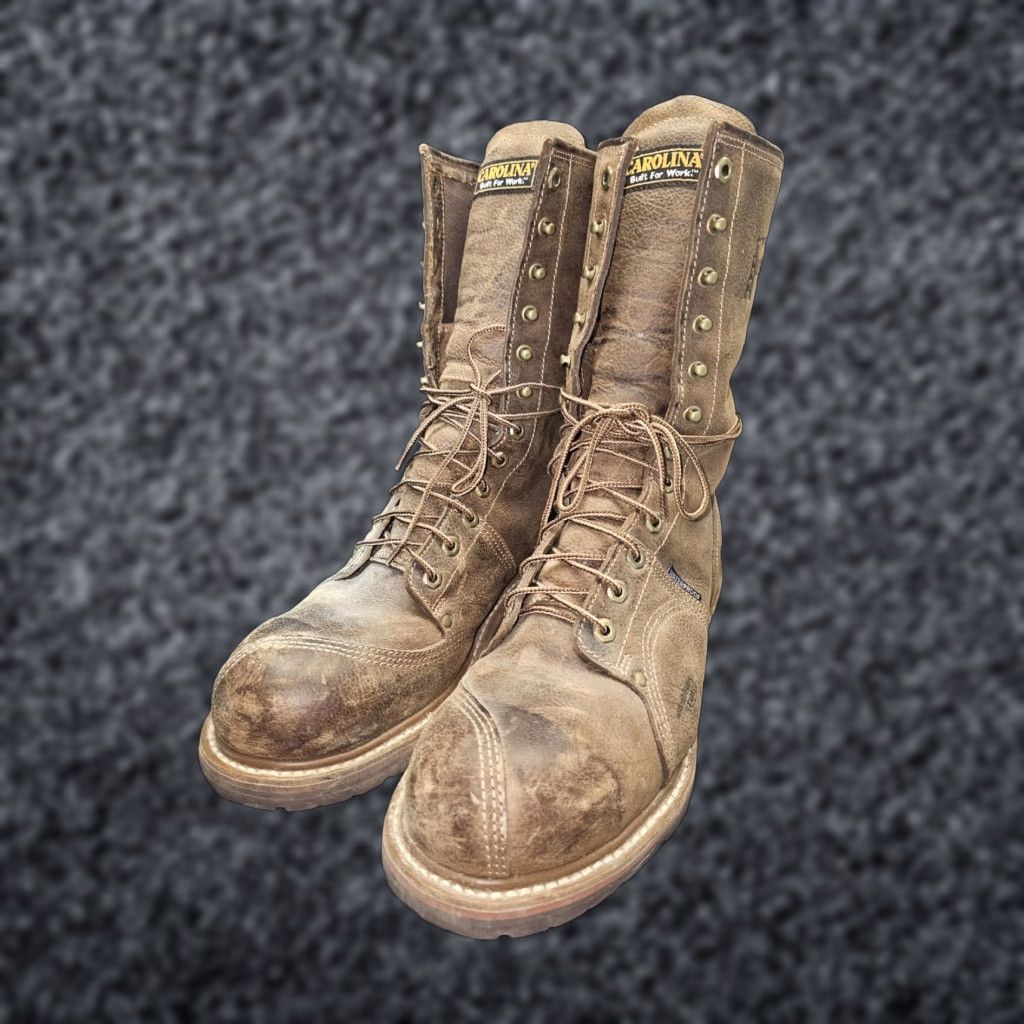 Vintage Carolina CA1904 Linesman Boots Brown Leather Waterproof Composite Toe Men Sz 12D Size US 11 / EU 44 - 1 Thumbnail