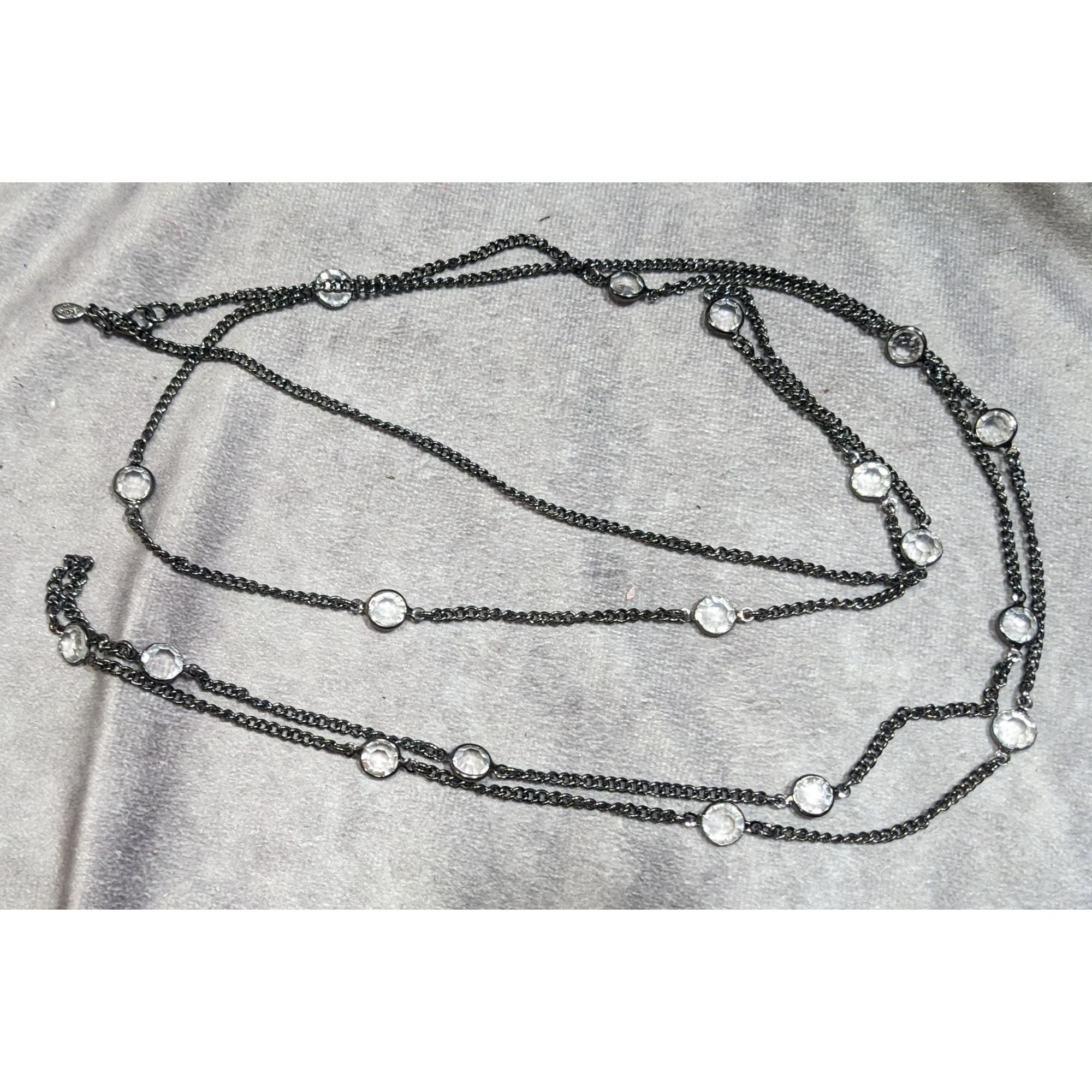 Other Premier Designs Glam Goth Gunmetal Clear Gemmed Station Neck Size ONE SIZE - 5 Thumbnail