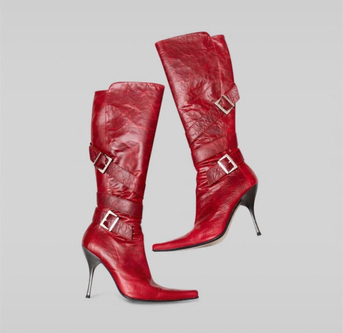 Other Fluxá vintage red leather buckle boots 40 Size US 9 / IT 39 - 1 Thumbnail