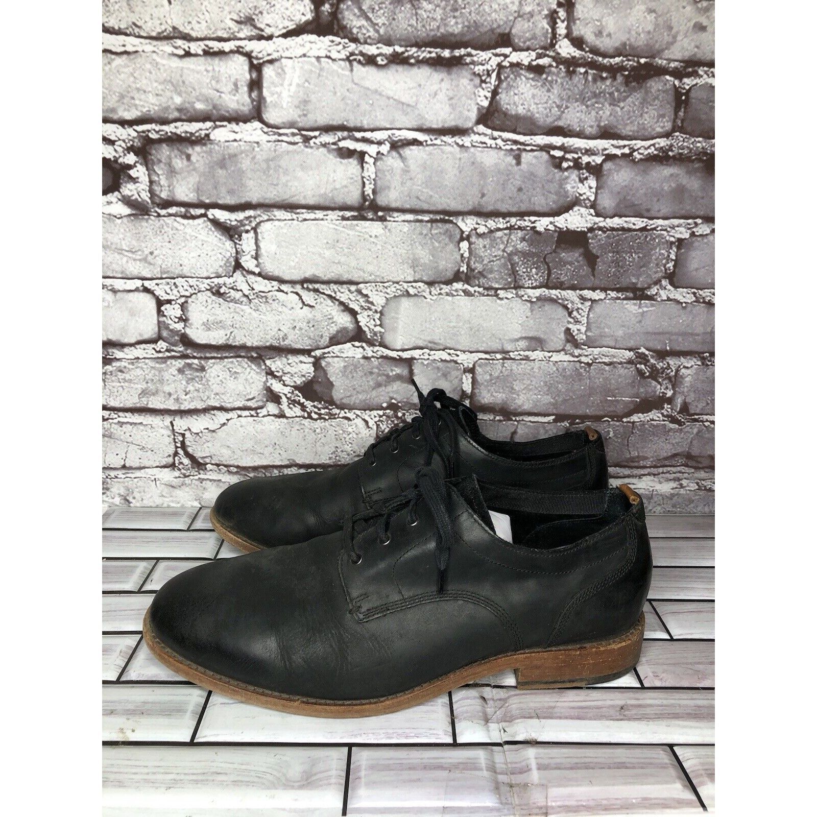 Cole Haan Cole Haan Grand Os. Black Leather Nubuck Casual Oxfords Shoe Size US 10 / EU 43 - 18 Thumbnail