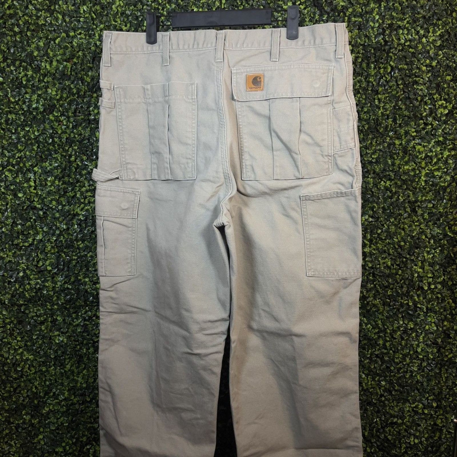 Carhartt Double Knee Pants Size 32x32 Brown Distressed Jeans