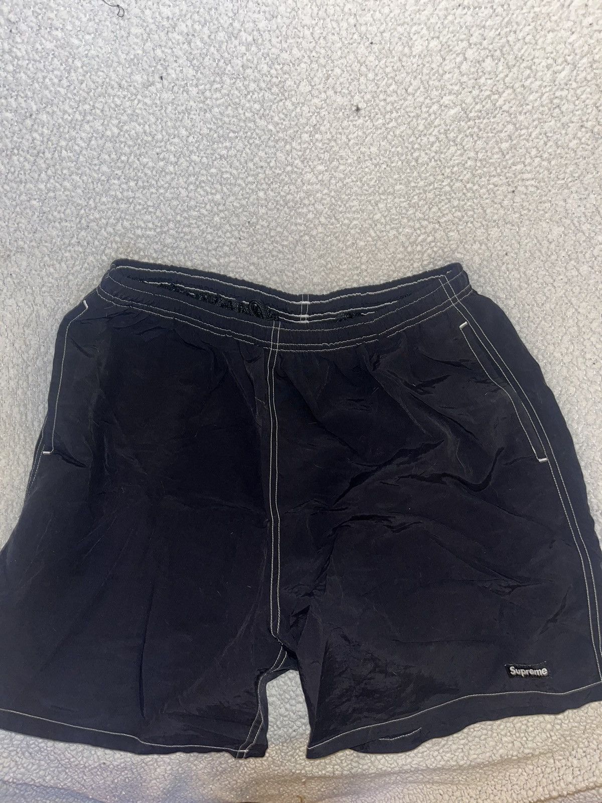 Supreme Supreme Arc Logo Water Shorts Mens Size Large ‘Black’ Size US 33 - 2 Thumbnail