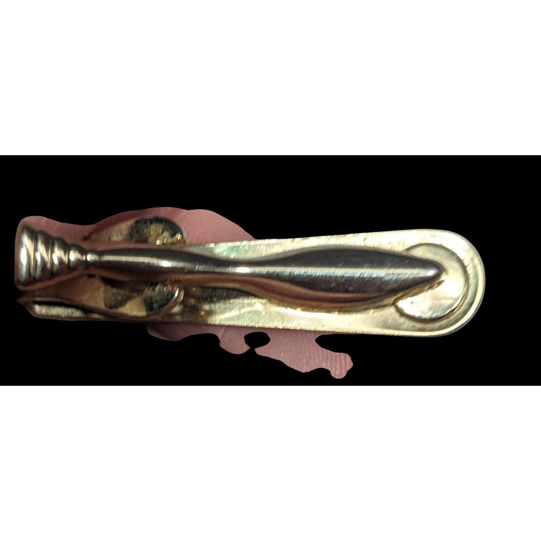 Other Vintage Sun Burst Engraved Gold Tone Tie Clip (Missing Stone Size ONE SIZE - 3 Thumbnail