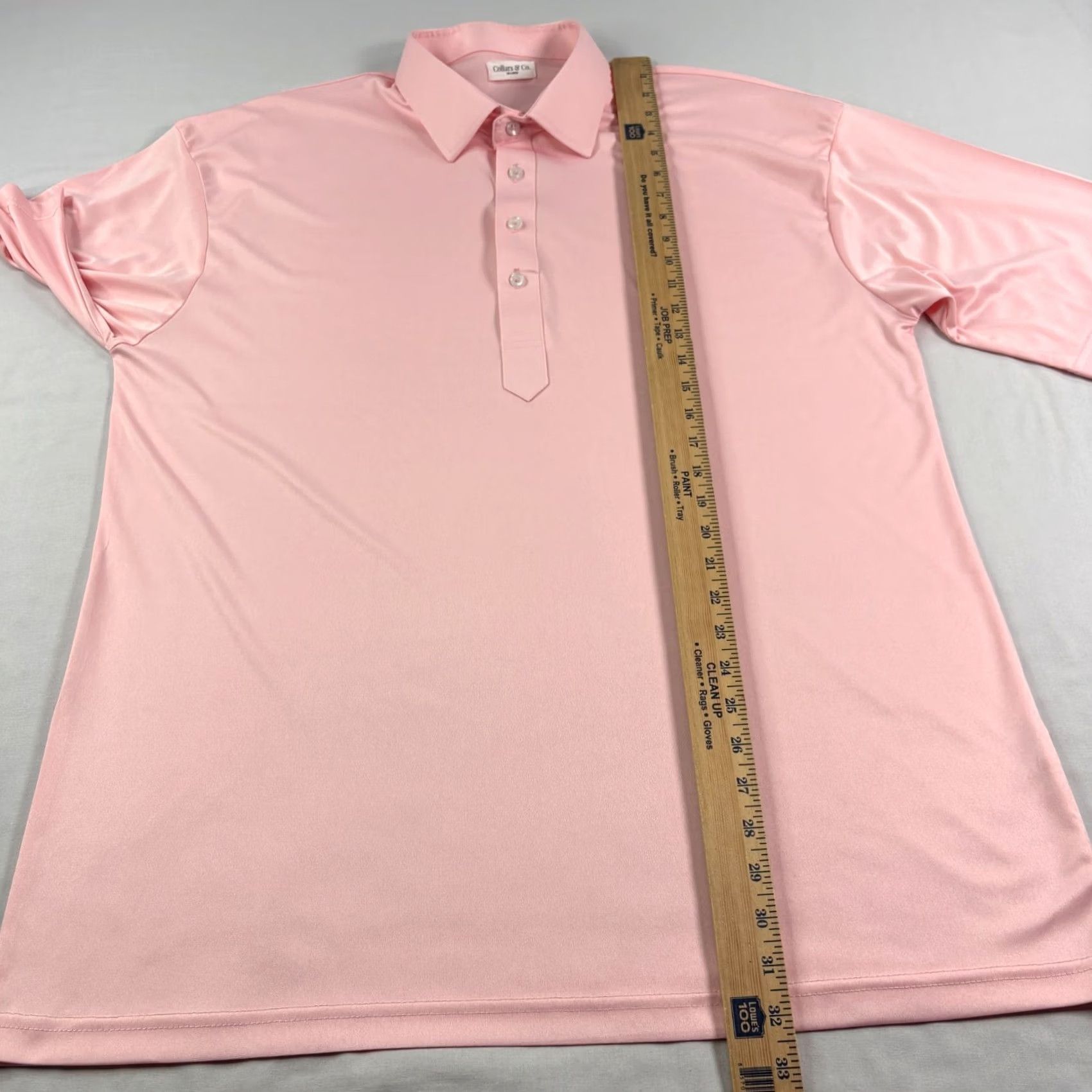 CO Collars & Co Shirt Polo Men 2XL Pink Short Sleeve Collared Golf Performance Stretch VINTAGE? Size US XXL / EU 58 / 5 - 6 Thumbnail