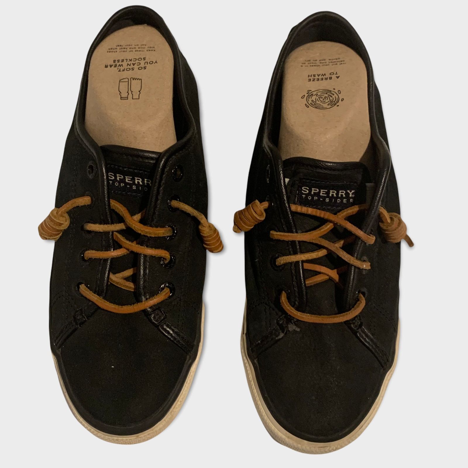 Sperry Sperry Topsider Pier View Black Leather Boat Shoe 8 Maritime Size US 8 / IT 38 - 1 Thumbnail