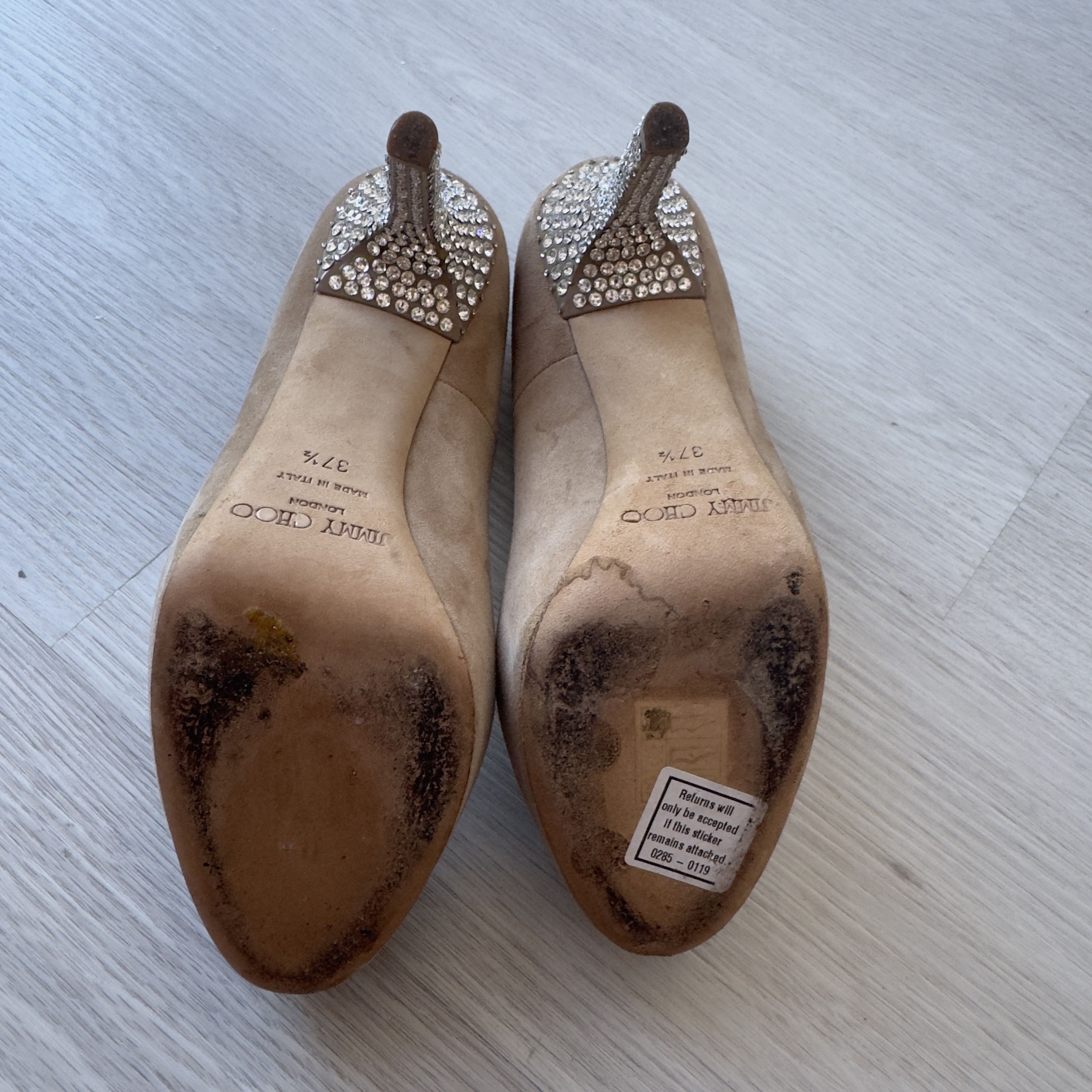 Jimmy Choo Jimmy Choo Suede Pumps with Rhinestone Heel Shoes Size US 7.5 / IT 37.5 - 7 Thumbnail