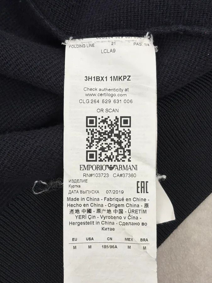 Emporio Armani AW2019 Emporio Armani Navy Slim Zip-up Sweater Size US S / EU 44-46 / 1 - 11 Thumbnail