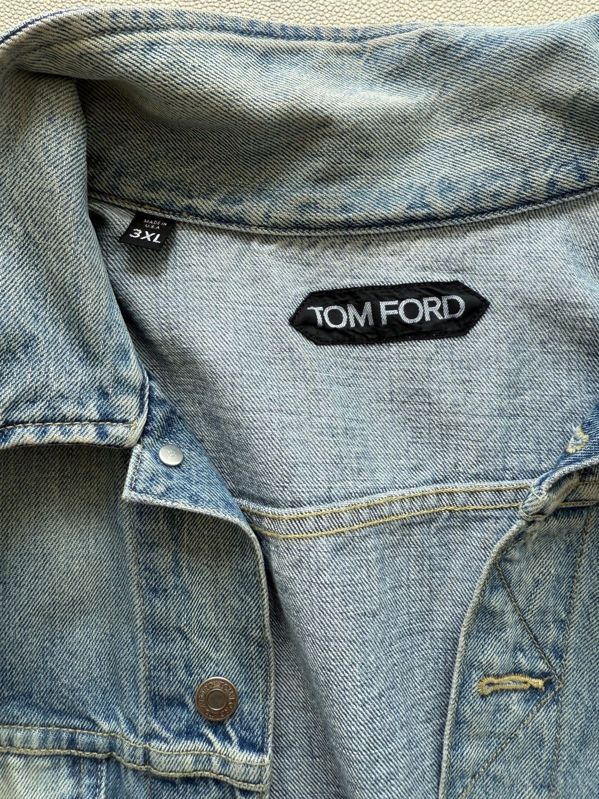 Tom Ford Tom Ford Medium Wash Denim Jacket Size US XXL / EU 58 / 5 - 5 Thumbnail