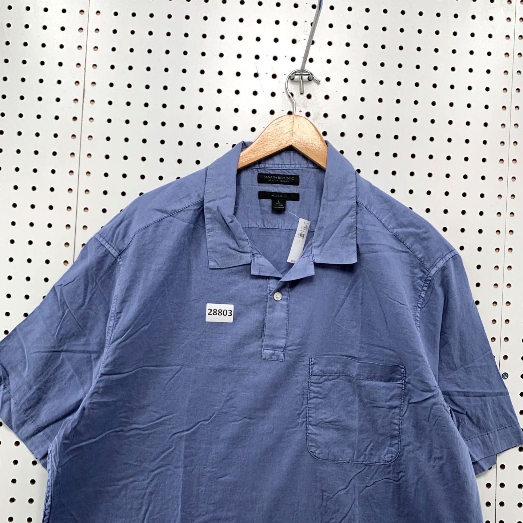 Banana Republic Banana Republic Collared Henley Shirt Mens Large Pocket Relaxed Blue 25X30.5 XS? Size US M / EU 48-50 / 2 - 5 Thumbnail