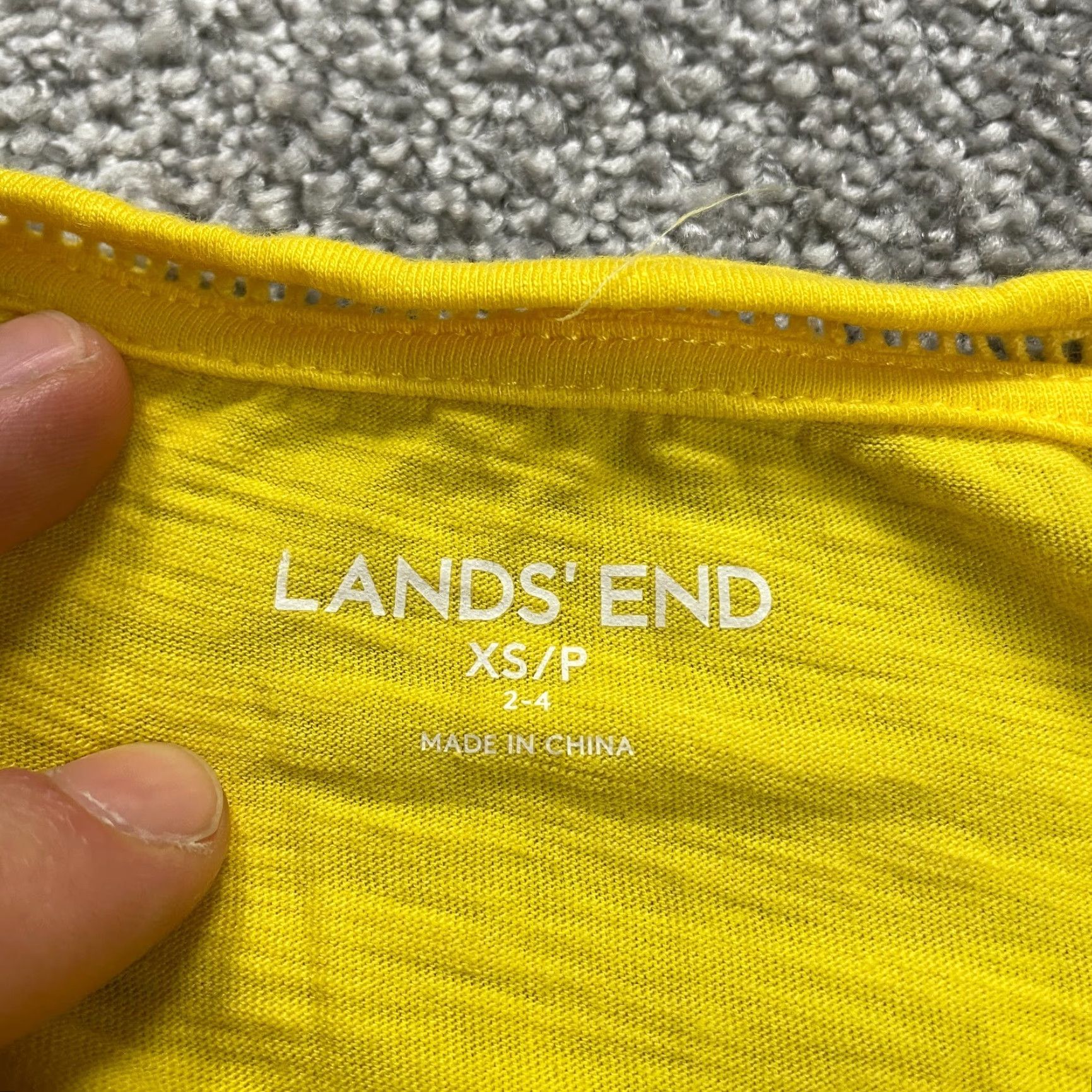 Lands' End Lands' End Women's Casual Basic Tee T-Shirt XS Yellow Short Sleeve Round Neck Lightweight Cotton Viscose Size XS / US 0-2 / IT 36-38 - 4 Thumbnail