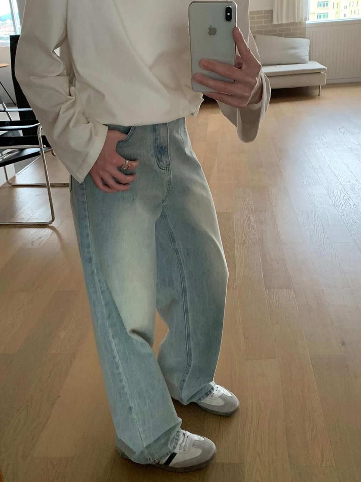 Jean × Vintage Vintage Wide Leg Jeans, Flared Jeans Size US 32 / EU 48 - 4 Thumbnail