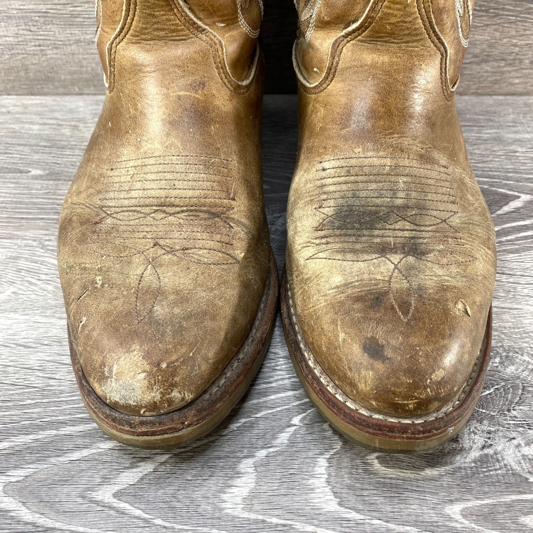 Doublet Double H DH1552 Brown Leather Cowboy Western Work Boots Mens Size 8.5 D Made USA Size US 9 / EU 42 - 4 Thumbnail