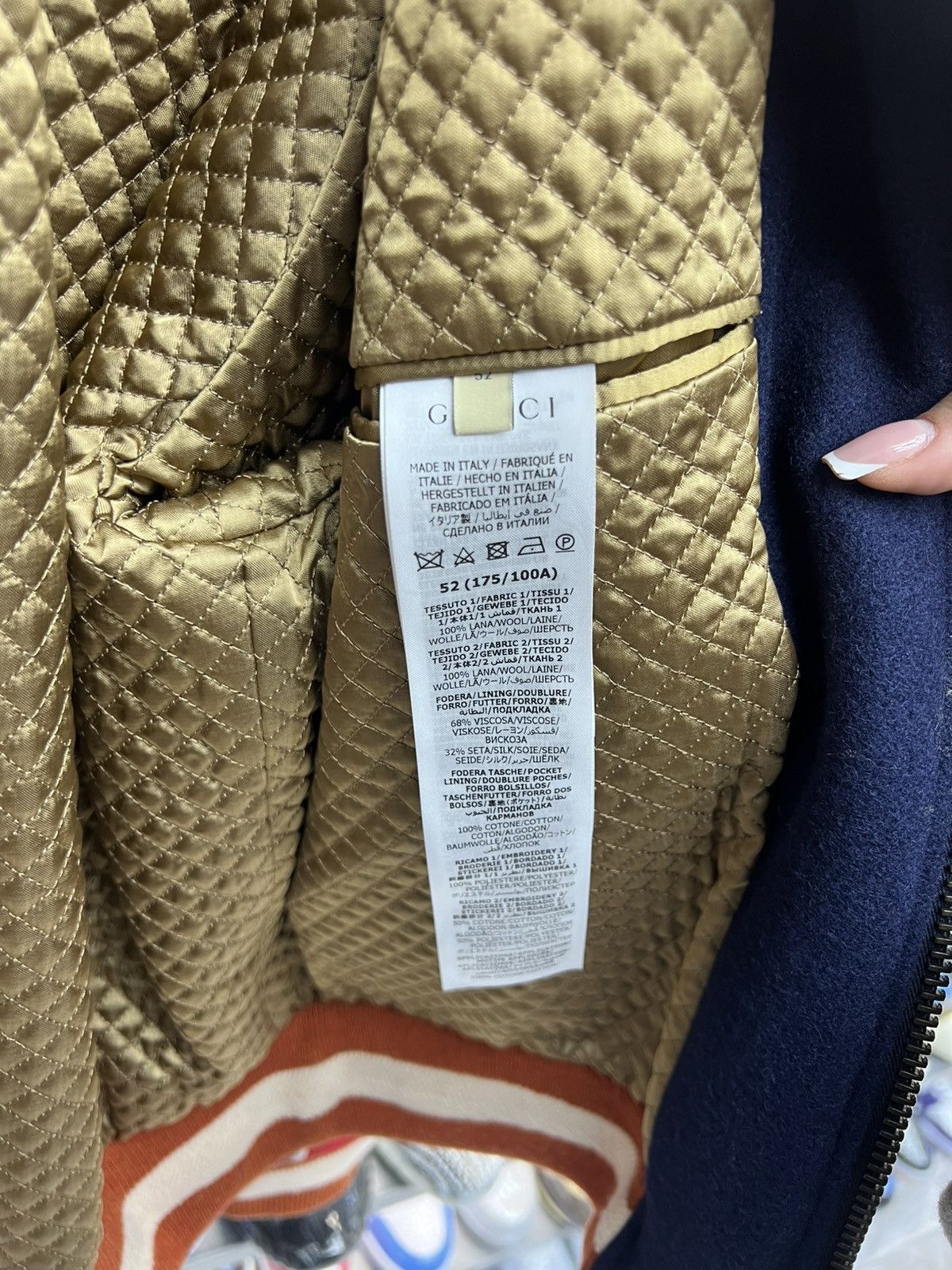Gucci Gucci Cherry Navy Bomber Jacket Size US M / EU 48-50 / 2 - 18 Thumbnail