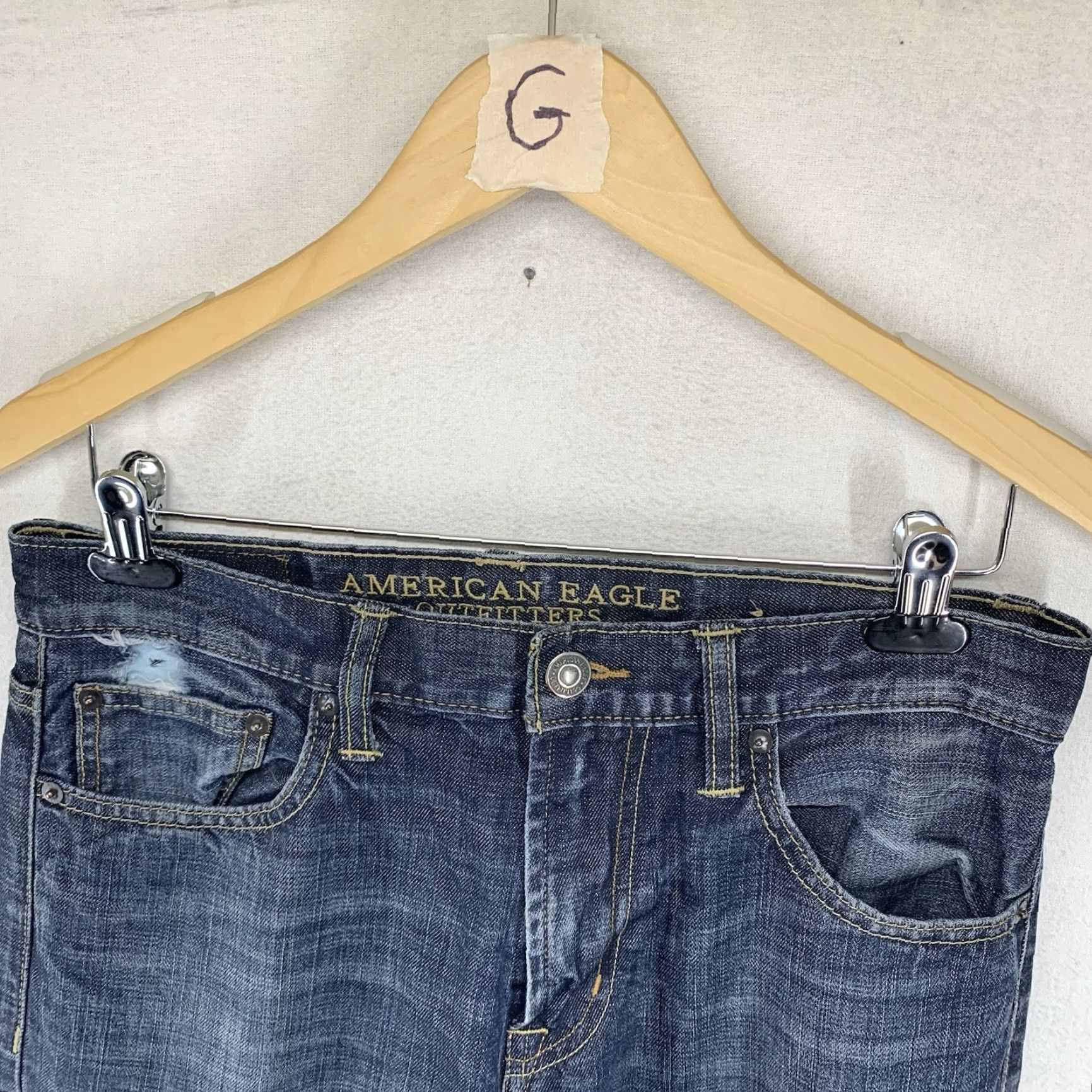 American Eagle Outfitters VINTAGE American Eagle Outfitters Jeans Men Dark Denim 30x34 Slim Fit Straight Rise 5-Pocket Size US 30 / EU 46 - 5 Thumbnail
