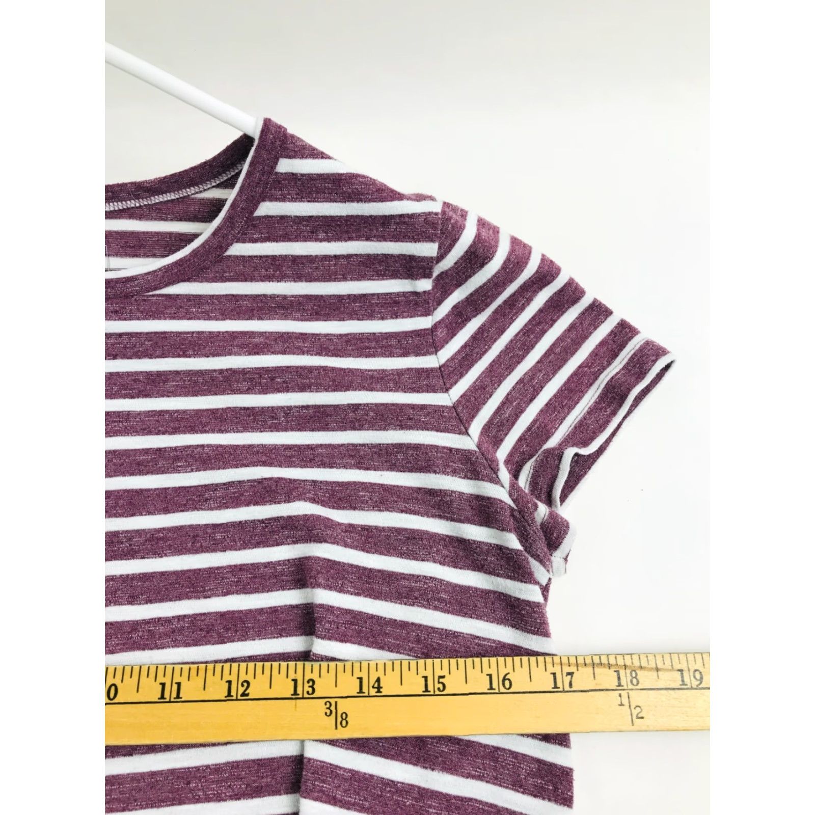 Vintage Sonoma Dress Women's Size Small Purple White Striped Short Sleeve Above the Knee Shirt Dress Womens Size 28" / US 6 / IT 42 - 4 Thumbnail