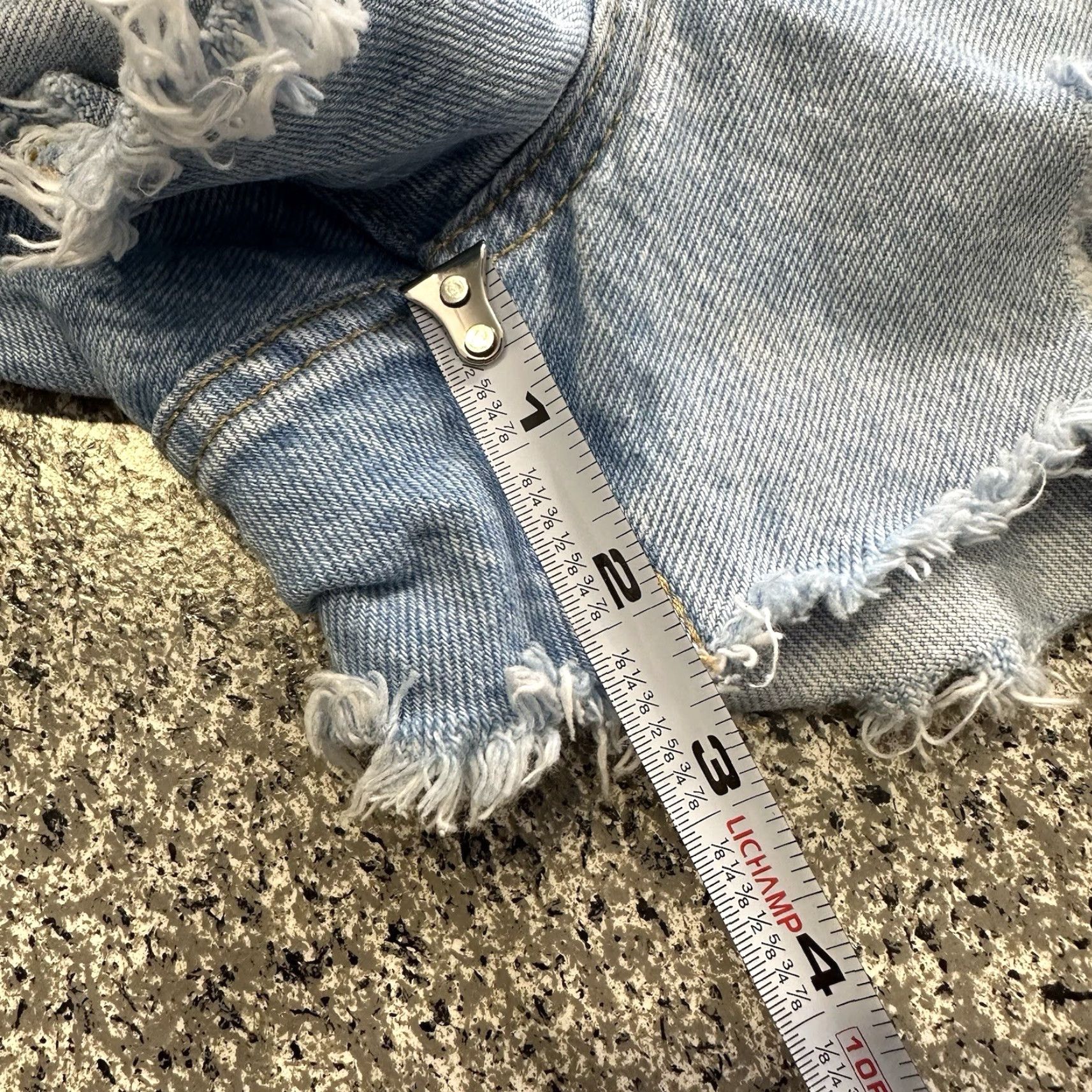 Levi's Levi's 501 Denim Short - Womens 6 Distressed Cut-Off Hem Jeans 29" Waist Blue Denim Cotton High Rise 5-Pocket Style Casual Seasonal Mens Girls Size 28" / US 6 / IT 42 - 8 Thumbnail