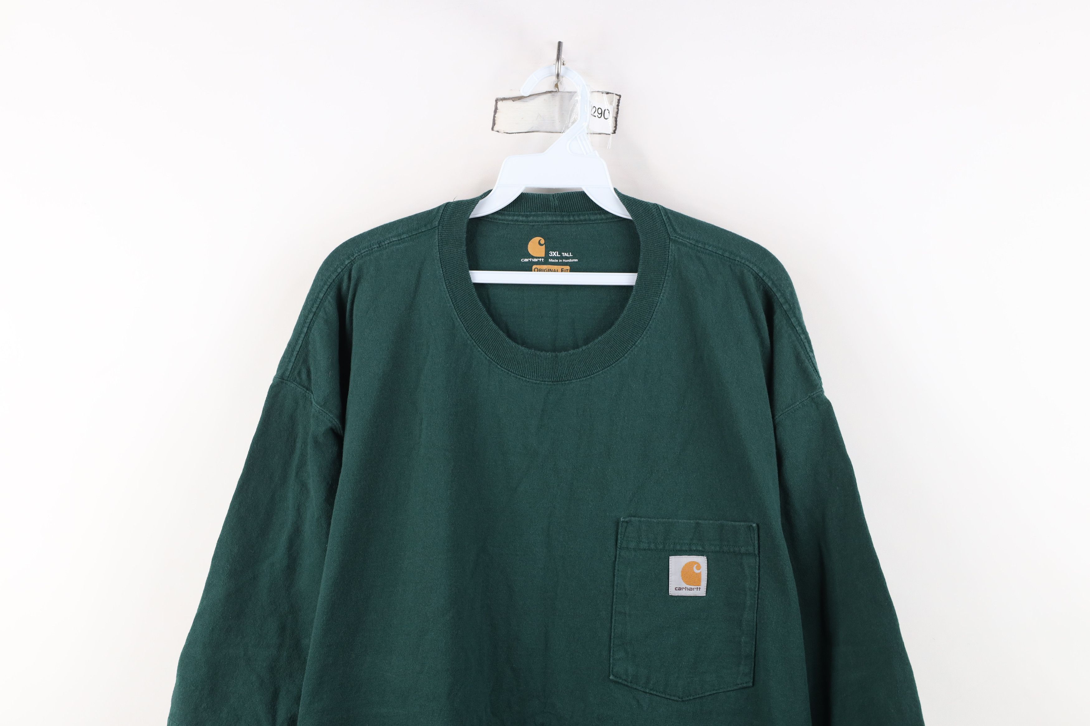 Carhartt Vintage Y2K Carhartt Faded Heavy Cotton Pocket T-Shirt Green Size US XXL / EU 58 / 5 - 2 Thumbnail