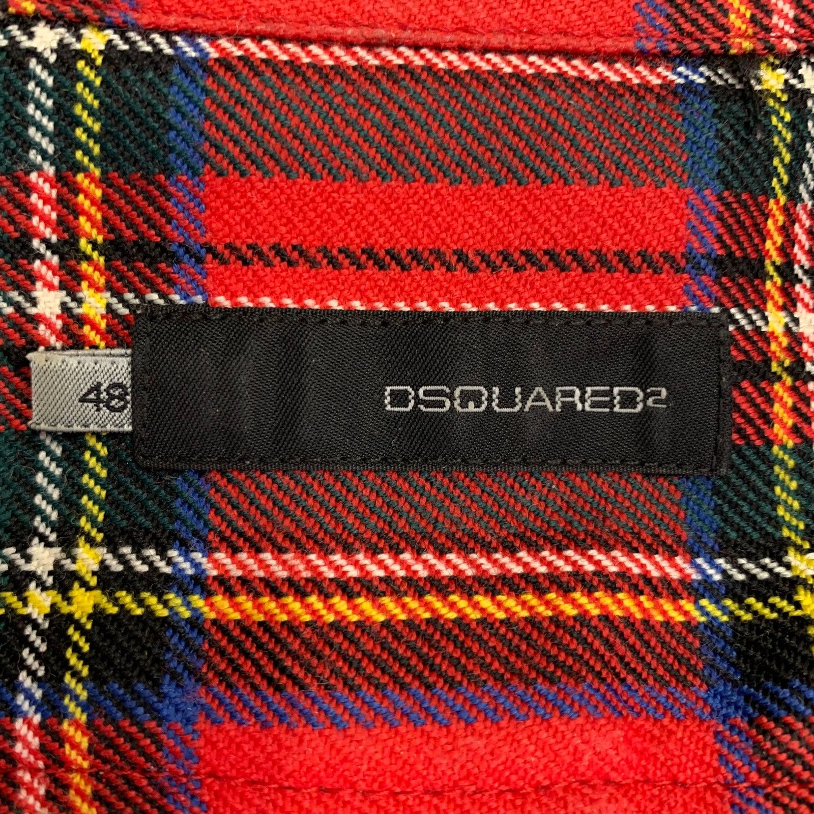 Dsquared2 DSQUARED2 Red MultiColor Wool Button Up Long Sleeve Shirt Size US M / EU 48-50 / 2 - 6 Thumbnail