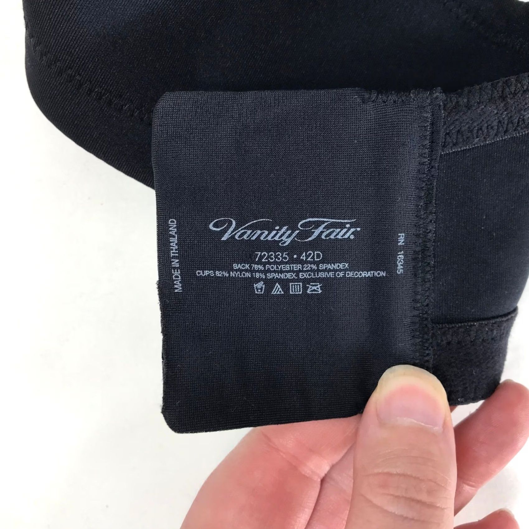 Vintage Vanity Fair Beauty Back Full Figure Wirefree Bra Black 42D T-Shirt Bra Smoothing Women Size ONE SIZE - 5 Thumbnail