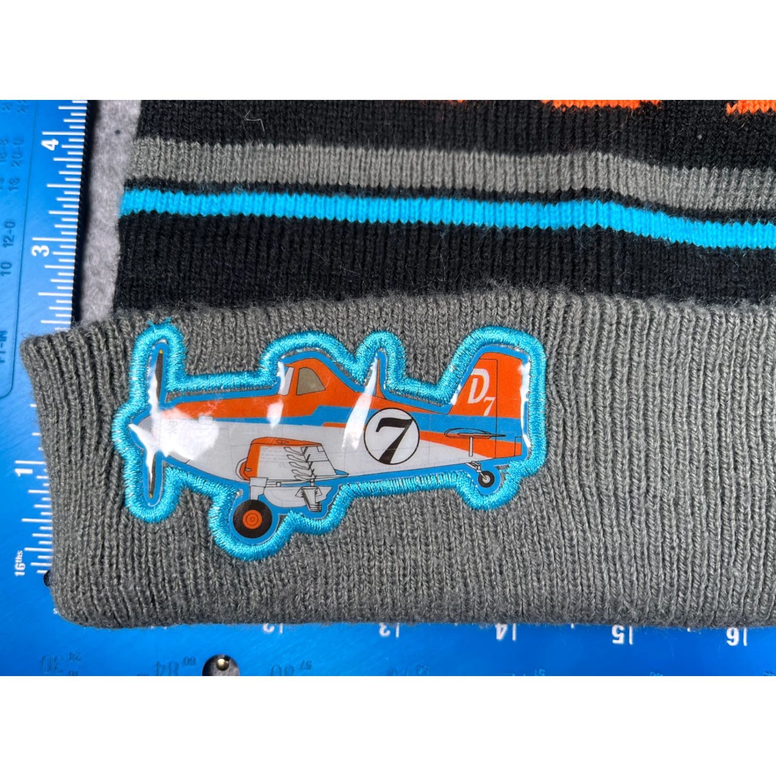Disney Disney Dusty Planes Beanie Toque Hat Adult One Size Black Gray Blue 100% Acrylic Pom Knit Pom Size ONE SIZE - 2 Thumbnail