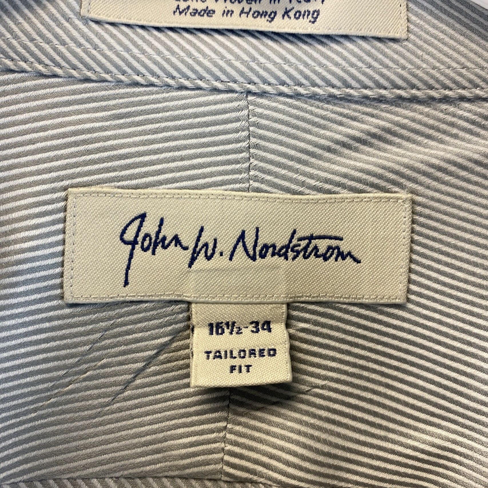 Nordstrom John W. Nordstrom Dress Shirt Mens 16.5 34 Gray 100% Cotton Button Pocket Dress Shirt Mens Regular Collar Point Cuff 46-39 Size 42R - 6 Thumbnail