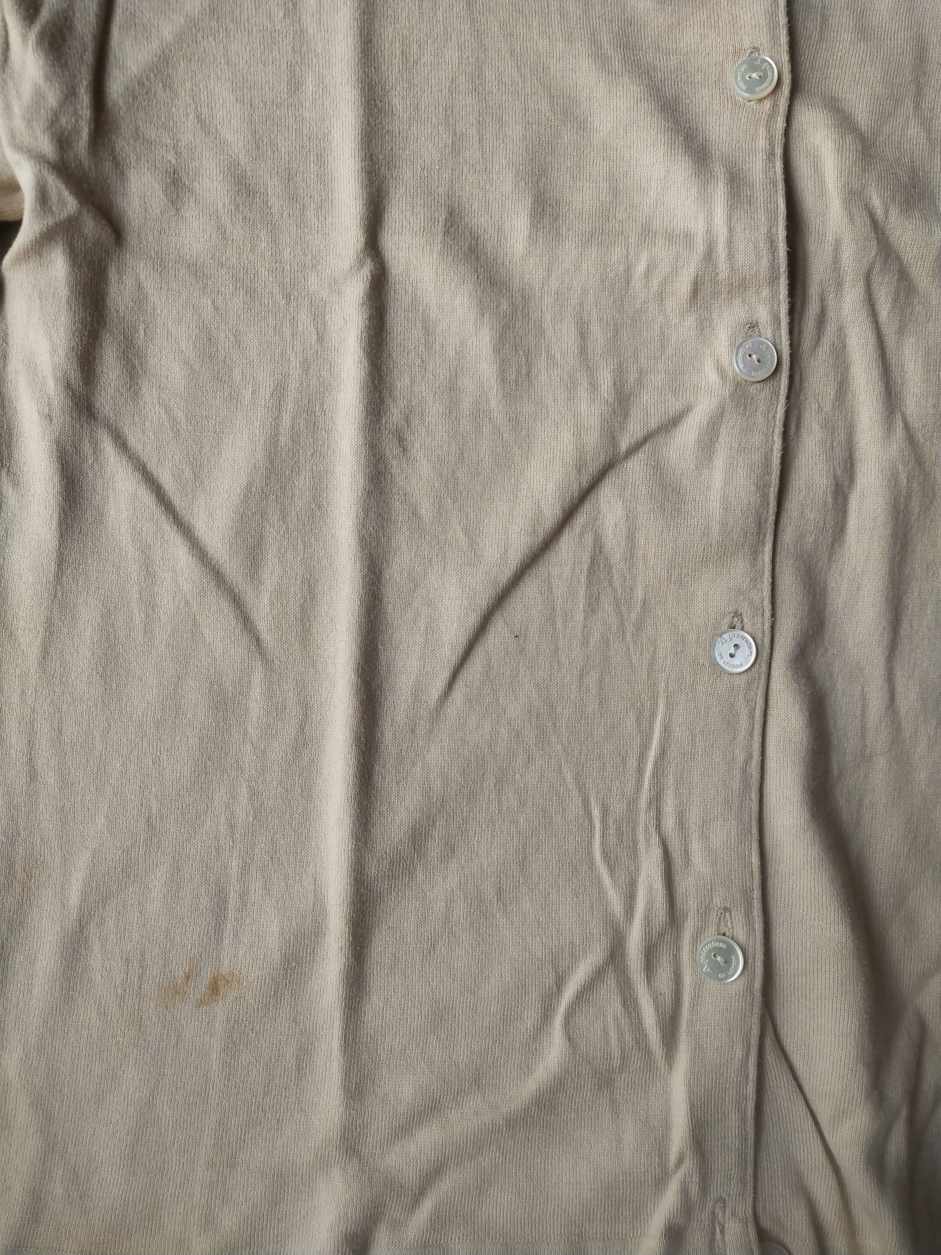 Aquascutum Vintage Aquascutum London Cream Cotton Knit Cardigan Size M / US 6-8 / IT 42-44 - 3 Thumbnail