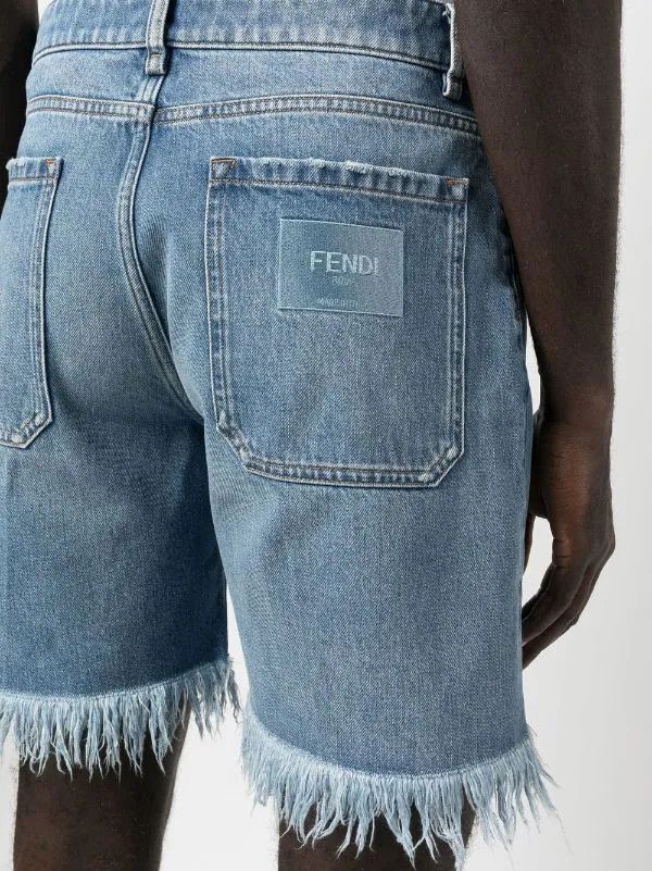 Fendi Distressed Denim Shorts Size US 34 / EU 50 - 4 Thumbnail