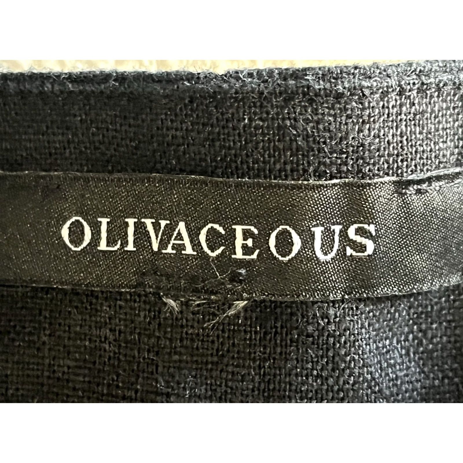 Vintage Olivaceous Linen Black Women's Shorts L Casual Flat Front Pockets Beach Bohemian 100% Linen Regular Fit Size 36" / US 14 / IT 50 - 6 Thumbnail
