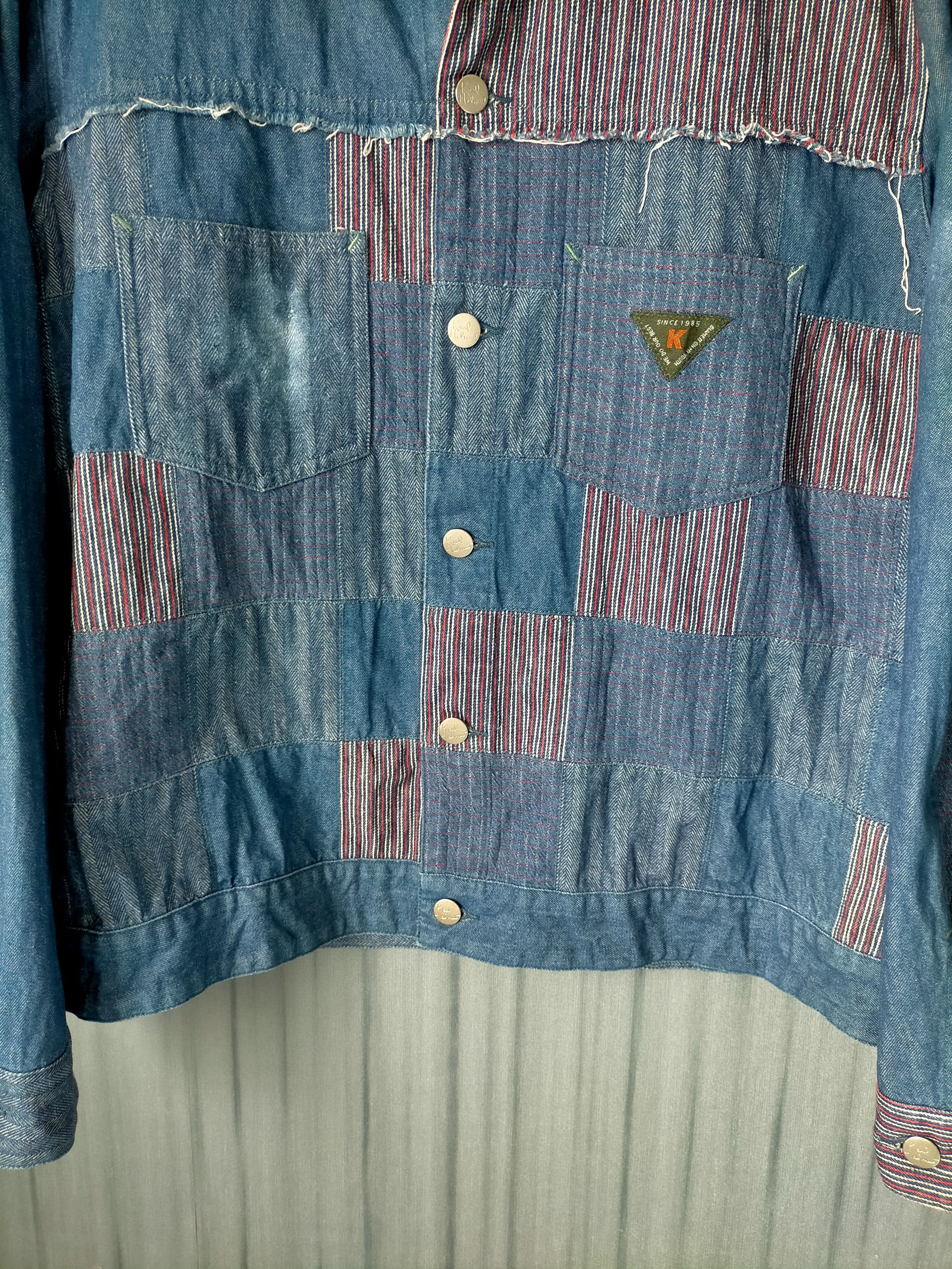Japanese Brand Karl Helmut Patchwork Trucker Jacket Jeans Size US L / EU 52-54 / 3 - 7 Thumbnail