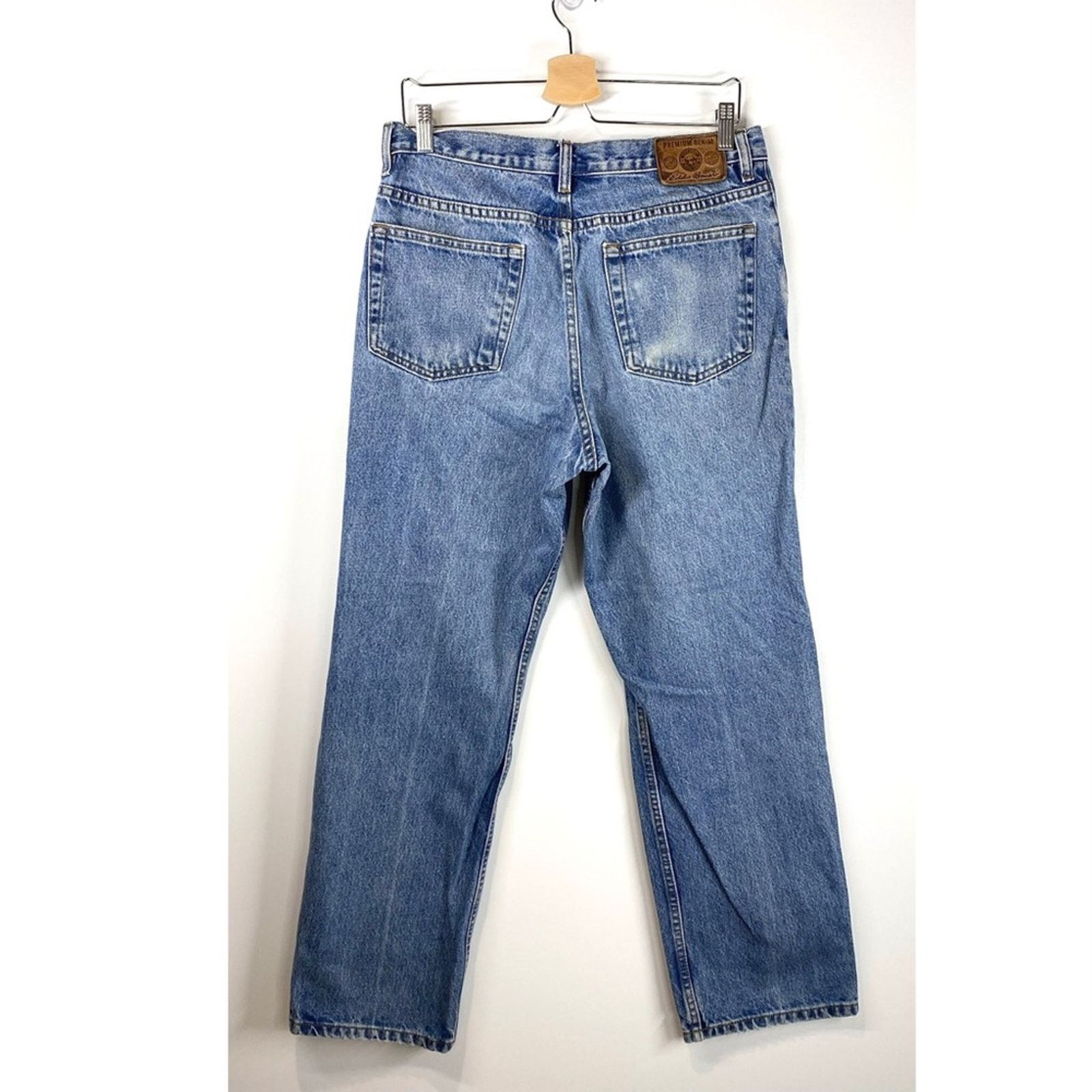 Eddie Bauer × Vintage Eddie Bauer Jeans Classic Vintage Straight Leg Cotton Denim Size US 34 / EU 50 - 9 Thumbnail