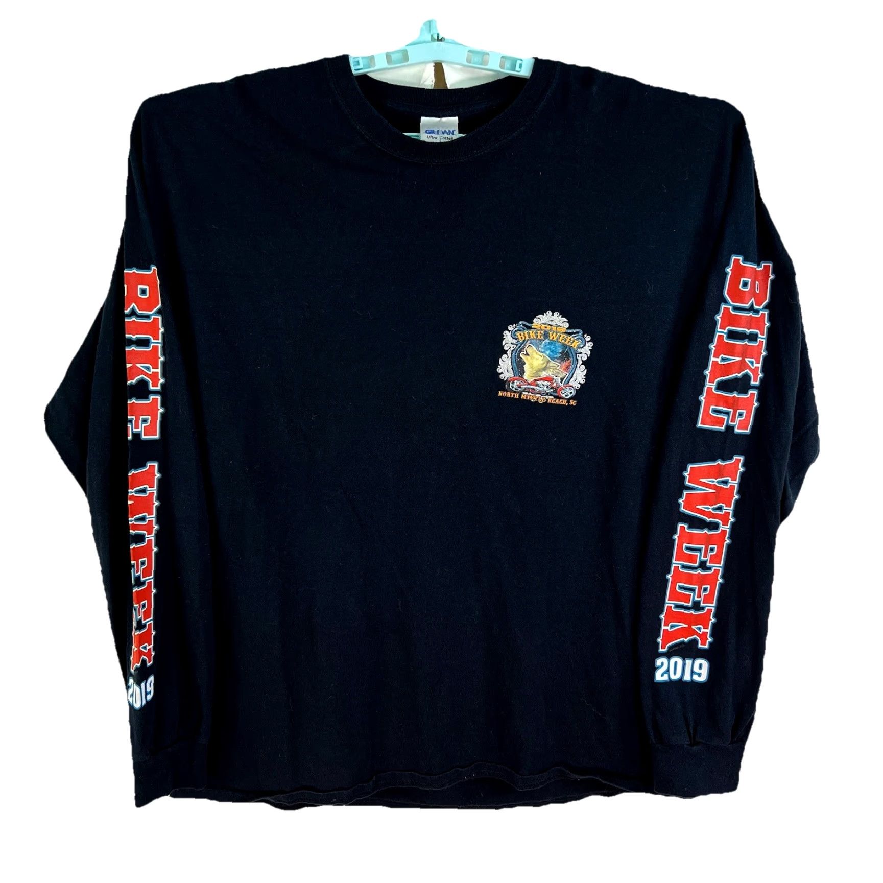Gildan 2019 Myrtle Beach Bike Week T-Shirt Gildan XL Long Sleeve Black Graphic Print Men’s Size US XL / EU 56 / 4 - 2 Thumbnail