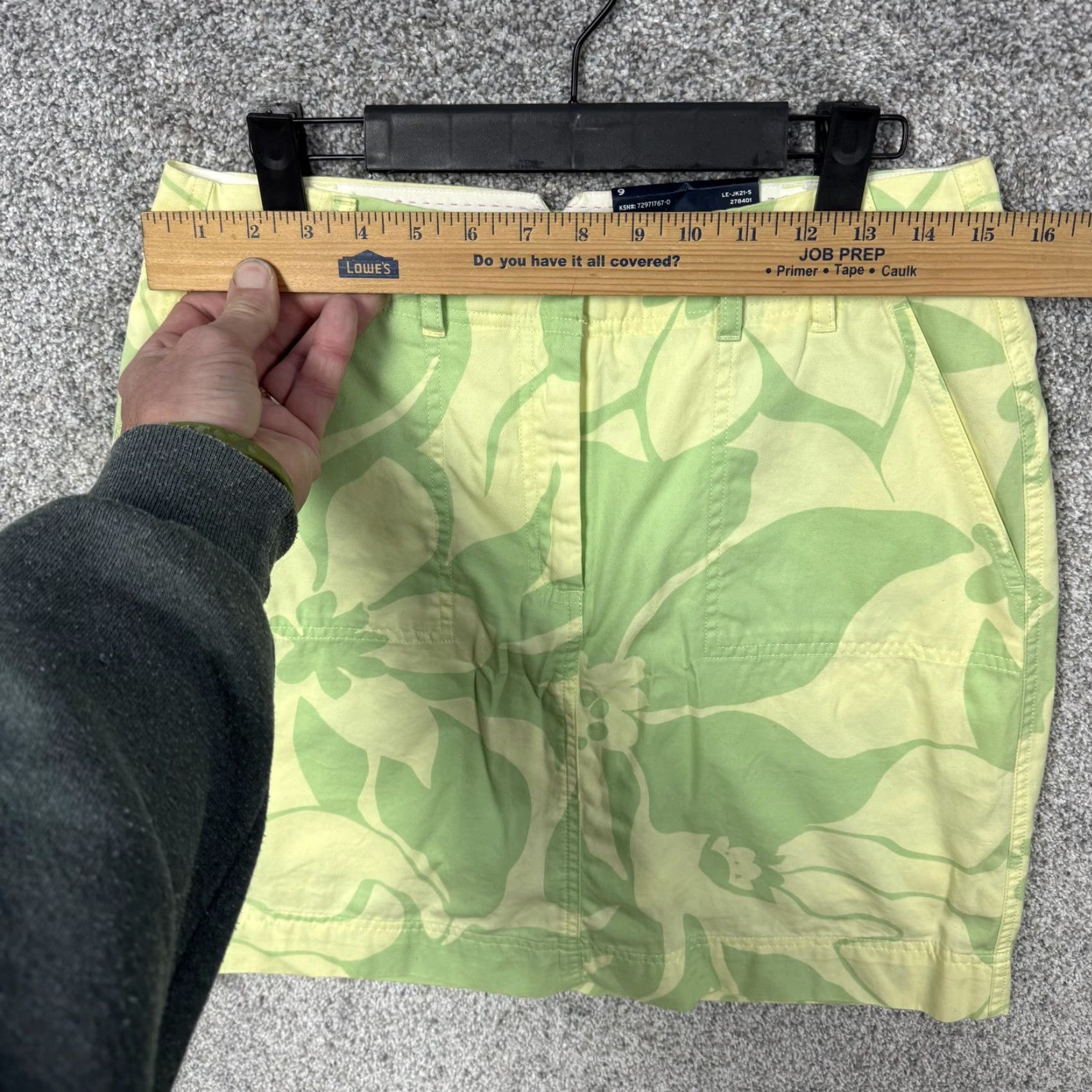 Lands' End Lands' End Chino Skort 6 Green Floral Weekend Pockets Casual Utility Twill Cotton Knee Length Women Womens Size 28" / US 6 / IT 42 - 2 Thumbnail