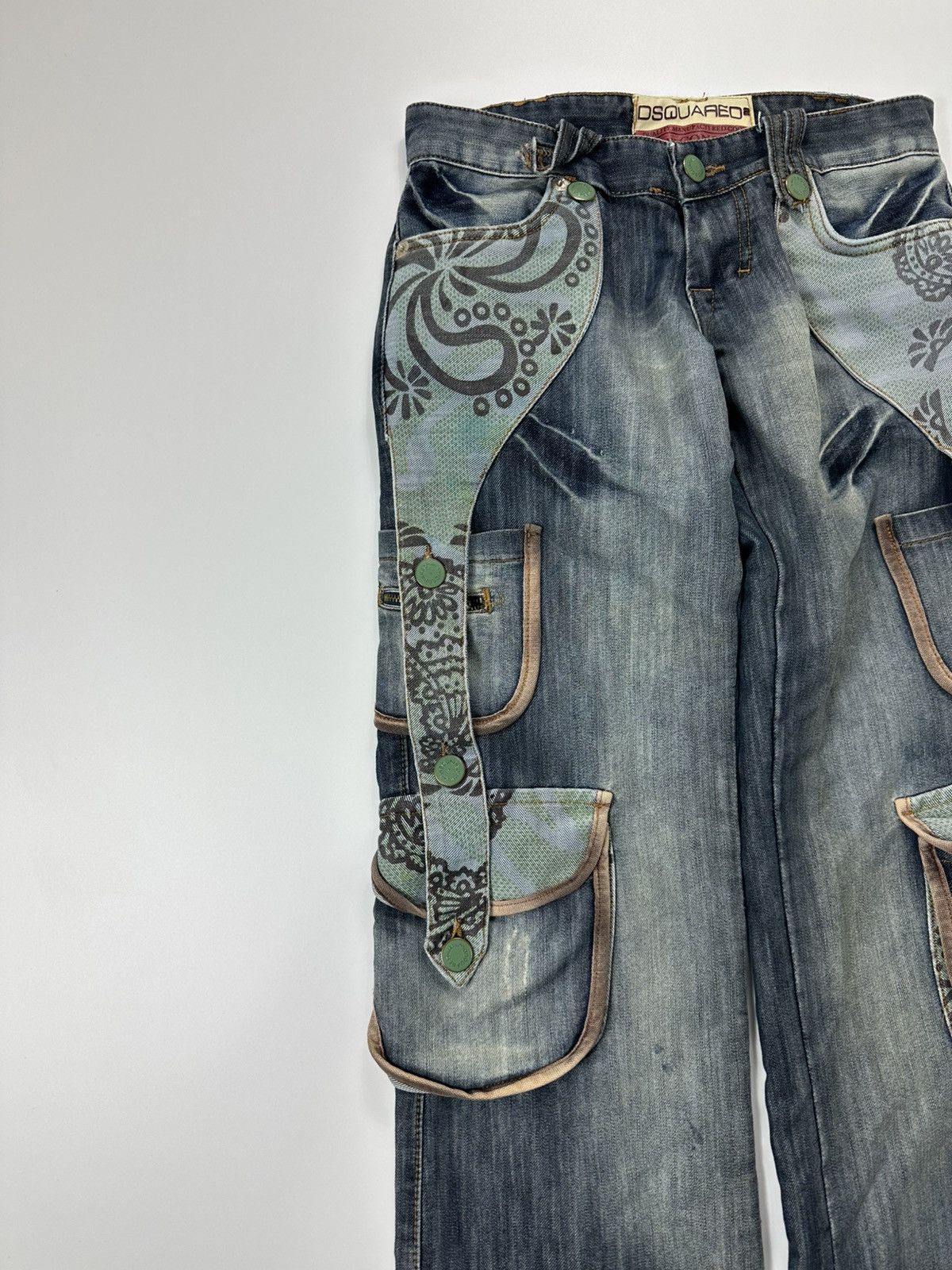 Dsquared2 Dsquared Cargo Multi Pocket Jeans Baggy 28 Size Fit Y2K Size 28" / US 6 / IT 42 - 5 Thumbnail