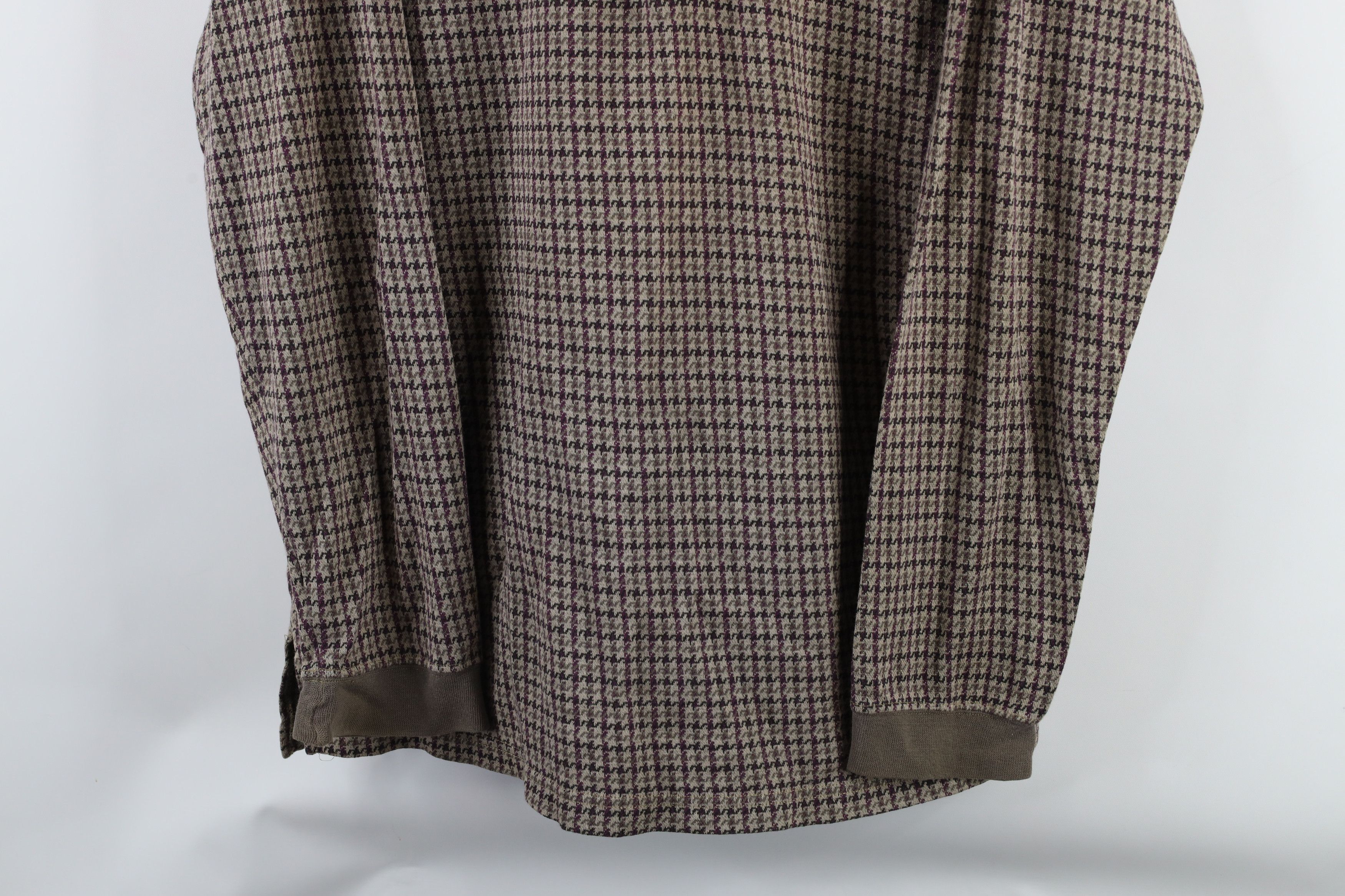 Eddie Bauer × Vintage Vintage 90s Eddie Bauer Houndstooth Long Sleeve Rugby Polo Size US L / EU 52-54 / 3 - 3 Thumbnail