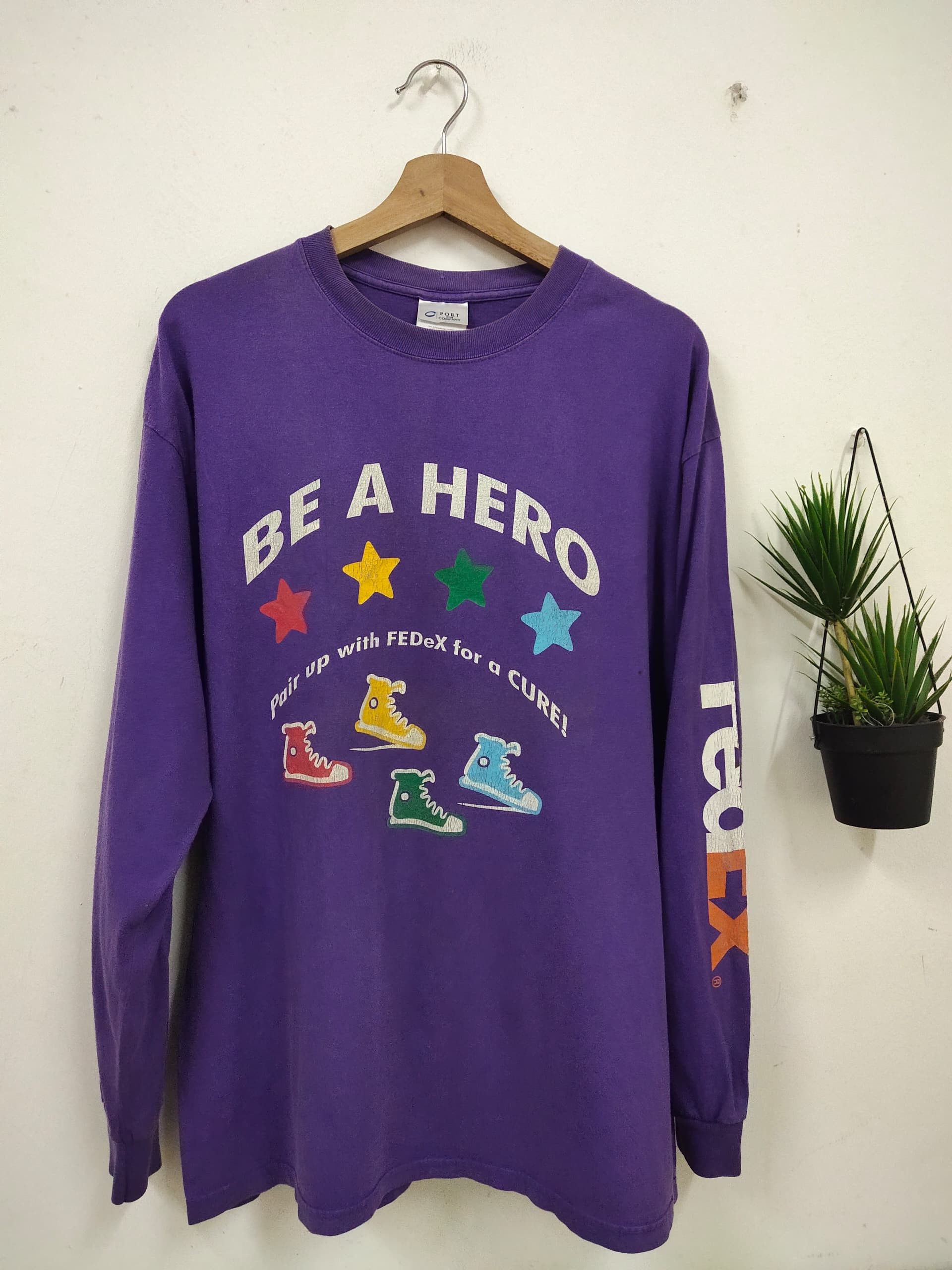Vintage Vintage 90s FedEx Promo streetwear Longsleeve t shirt Size US L / EU 52-54 / 3 - 1 Thumbnail