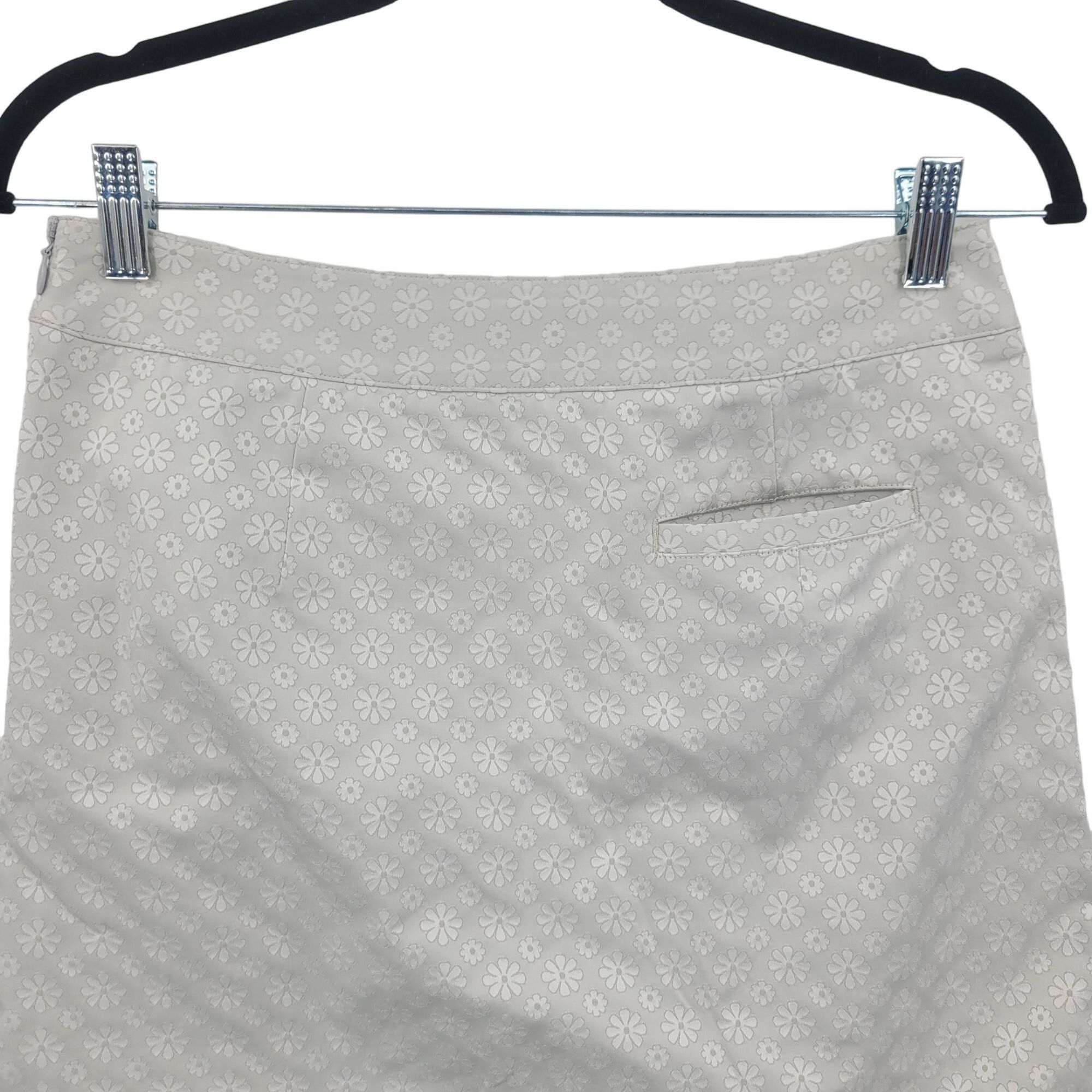BUGATCHI Bugatchi Skirt Skort 4 Silver White Floral Stretch Pockets Size 27" / US 4 / IT 40 - 10 Thumbnail