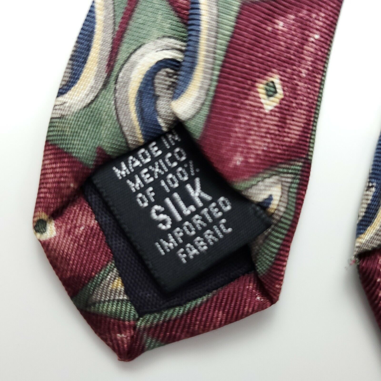 Bill Blass Bill Blass Red Geometric Paisley Silk Tie Classic Size ONE SIZE - 4 Thumbnail