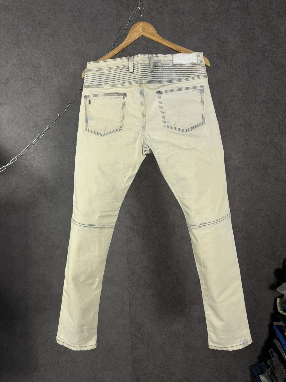 Neil Barrett Neil Barrett luxury designer biker “dirty” jeans Size US 31 - 7 Thumbnail