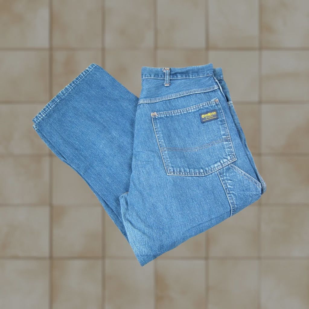 Vintage VINTAGE Oshkosh Jeans Mens 32x26 Blue Denim Baggy Carpenter Talon Zip 70s 90s USA Size US 32 / EU 48 - 1 Thumbnail
