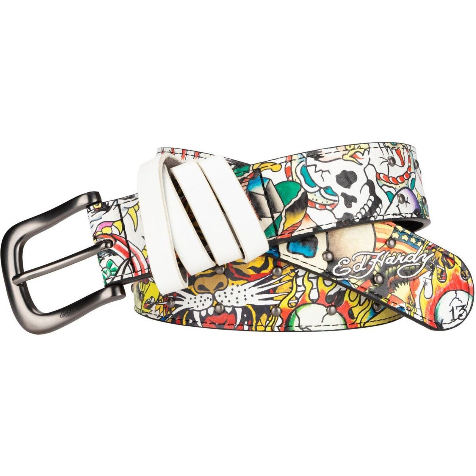 Ed Hardy Ed Hardy Men's Skull Tiger Panther Print Black White Size 40 - 1 Thumbnail