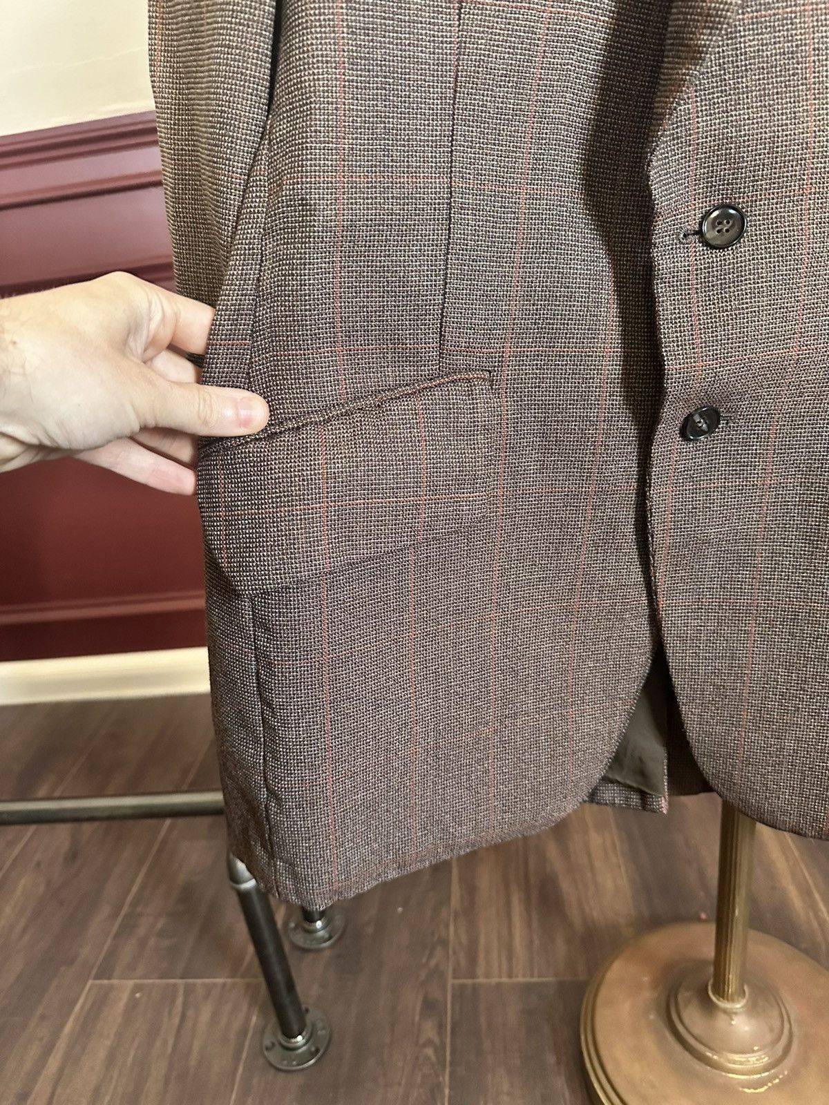 Burton BURTON vintage UK custom tailored check avant garde jacket Size 38R - 5 Thumbnail