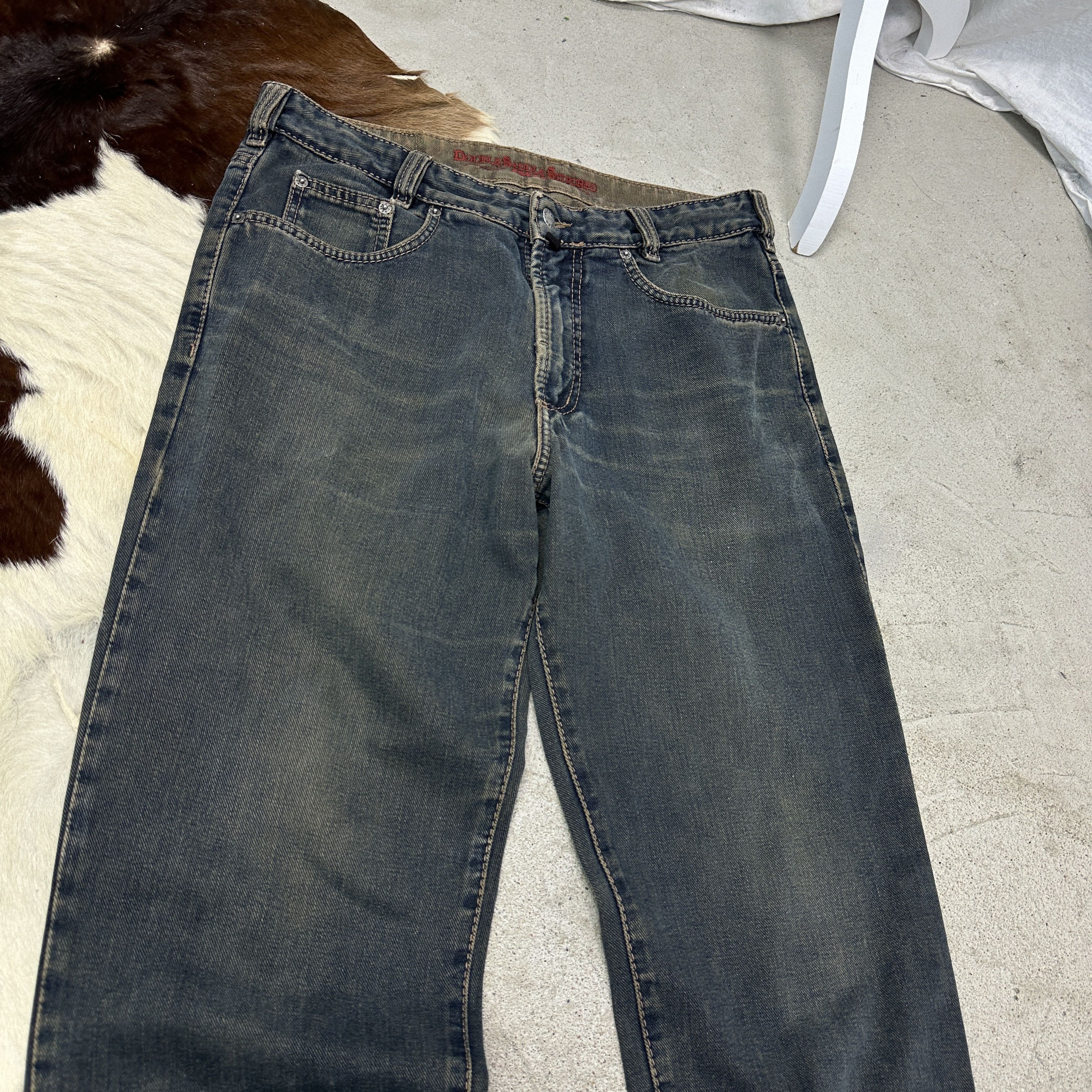 Vintage Vintage Denim Streetwear Rotten Green Baggy Jeans Y2K Size 25" / US 0 / IT 36 - 3 Thumbnail