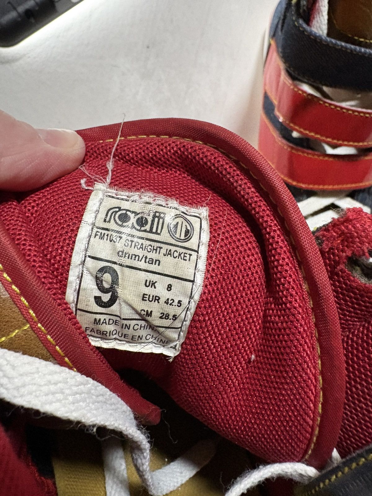 RADII Radii Straight Jacket High Top Sneakers Denim & Red Size US 9 / EU 42 - 3 Thumbnail