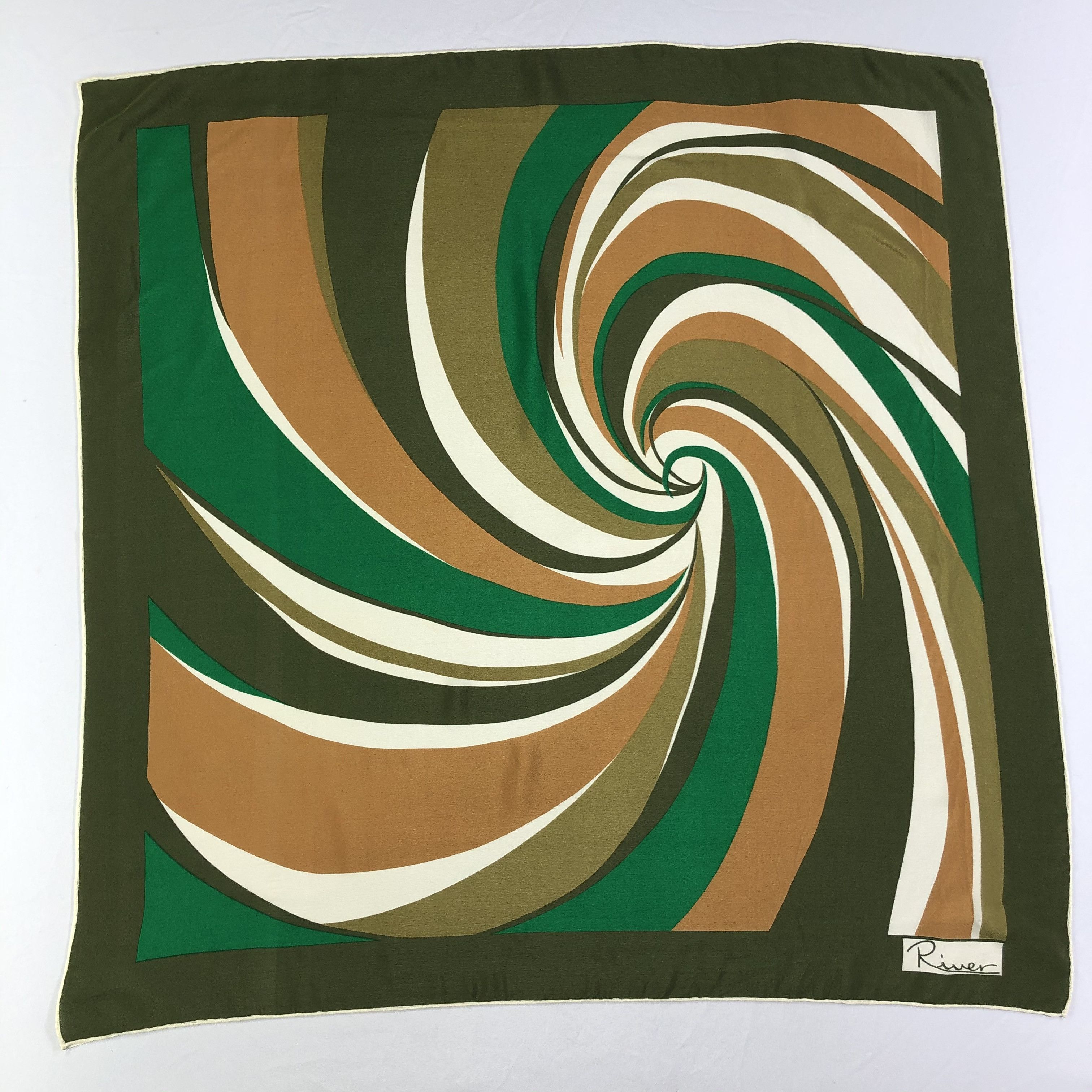 Vintage Vintage River Silk Scarf Size ONE SIZE - 2 Thumbnail